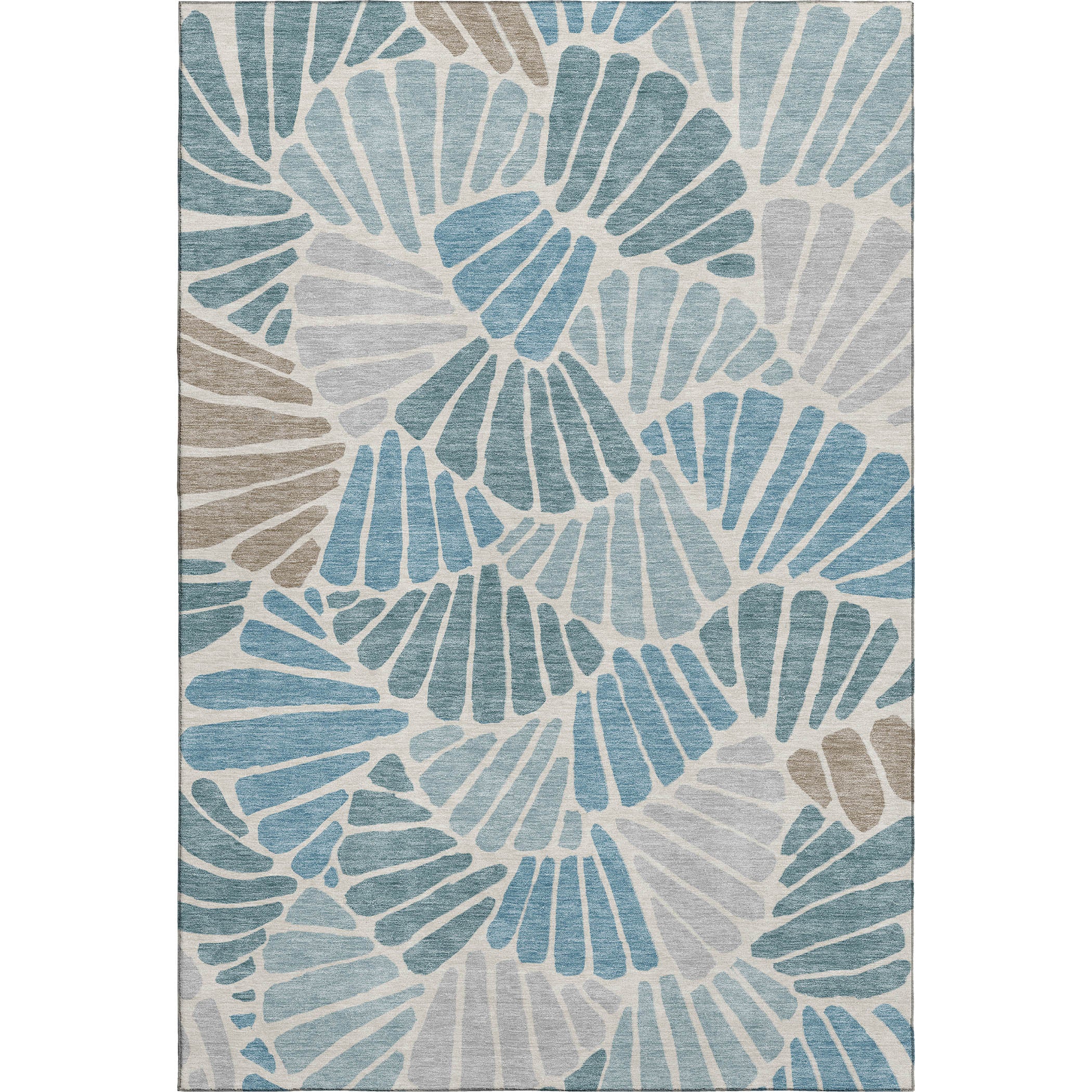 Luang Prabang Machine Washable Traditional Teal Rug 3' x 5' #shape_Rectangle