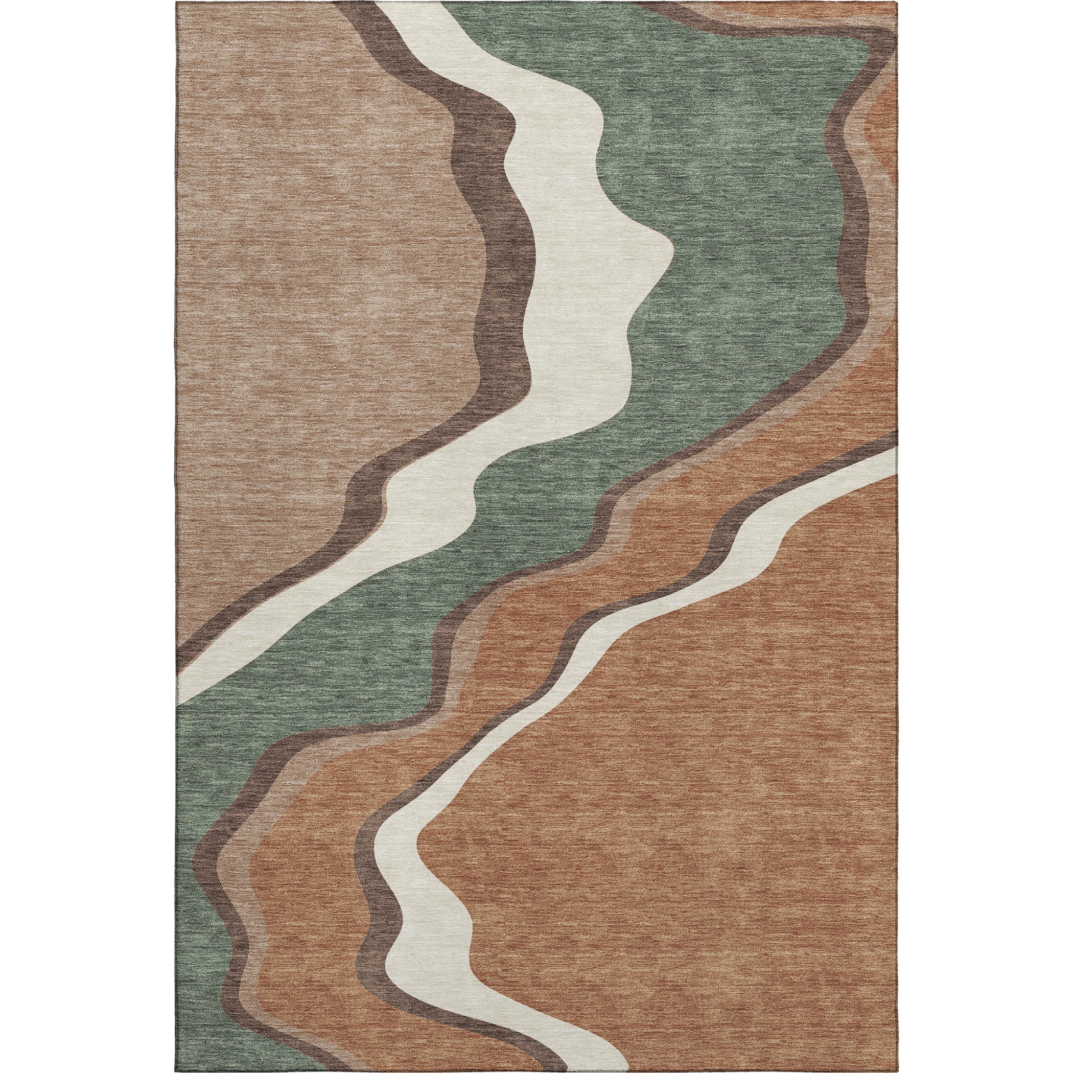 Sintra Machine Washable Traditional Copper Orange Rug 3' x 5' #shape_Rectangle