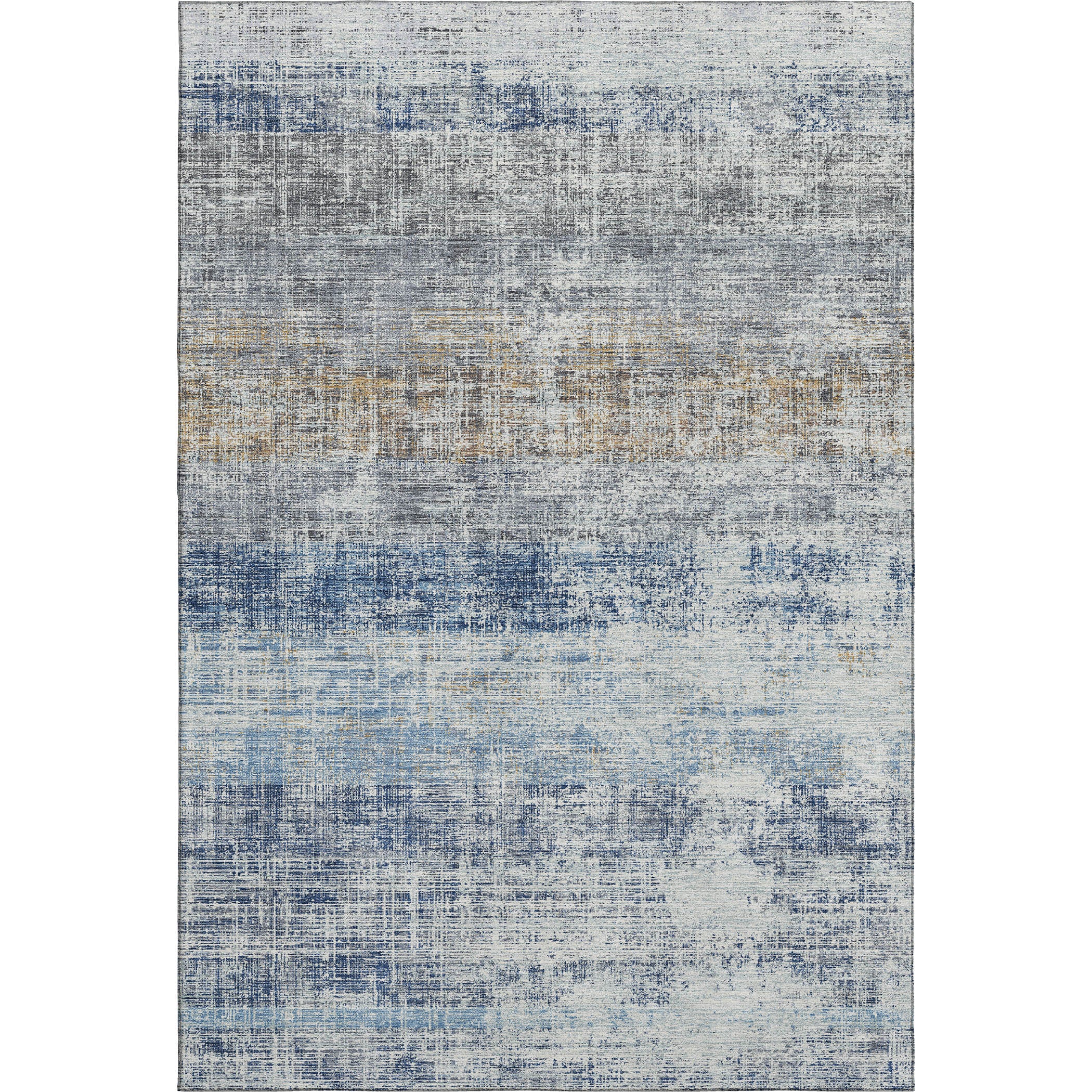 Bruges Machine Washable Traditional Denim Blue Rug 3' x 5' #shape_Rectangle