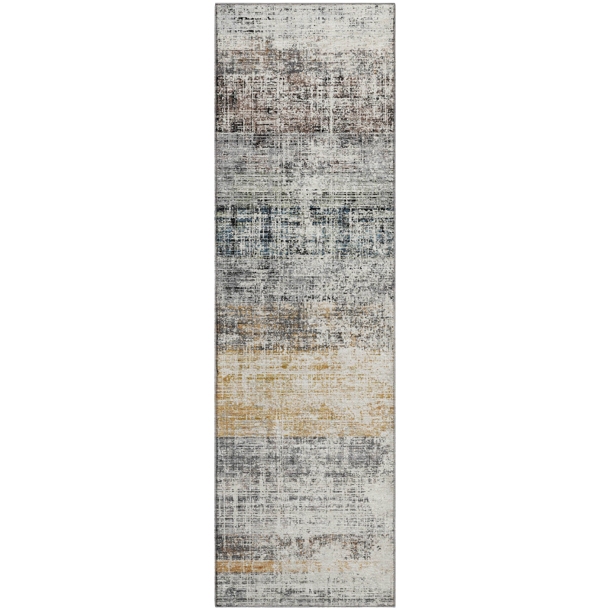Bruges Machine Washable Traditional Gray Rug 2'3" x 7'6" #shape_Runner