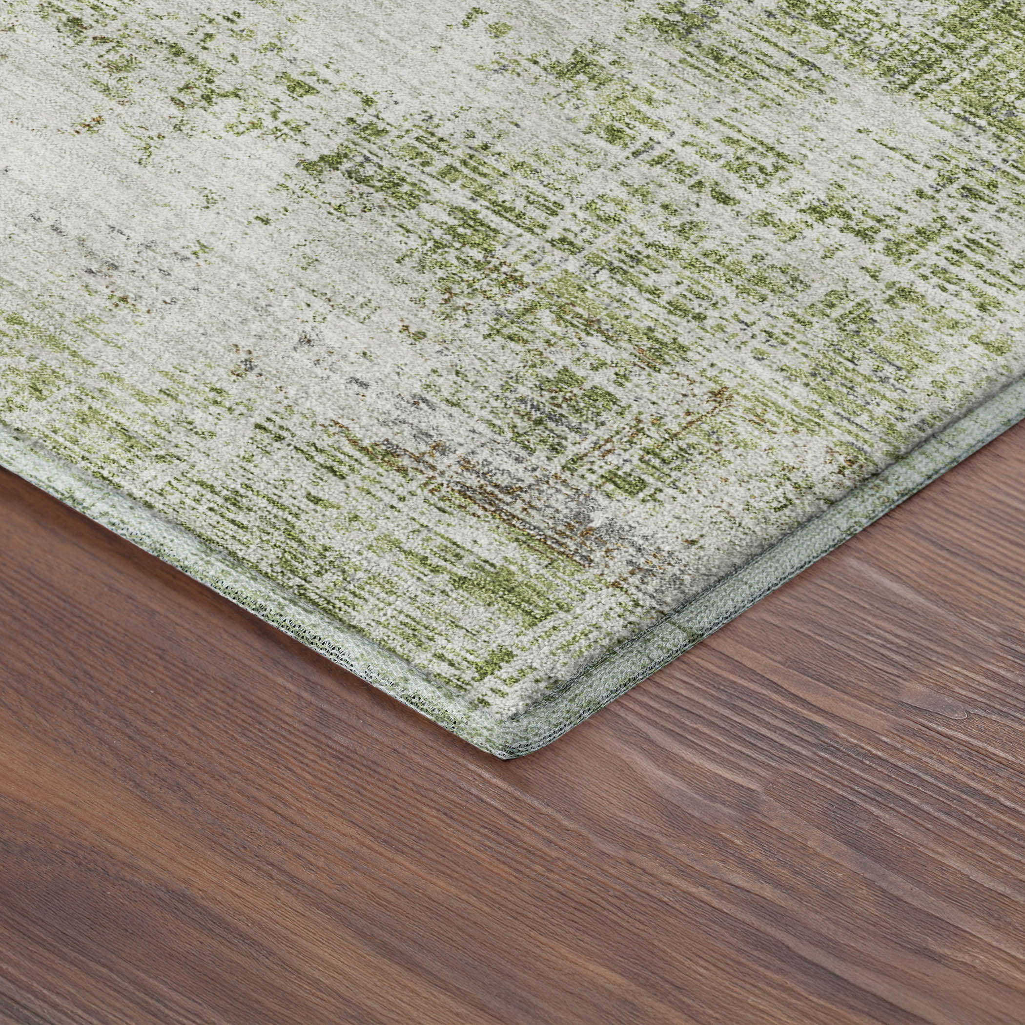Bruges Machine Washable Traditional Green Rug 1'8" x 2'6" #shape_Rectangle