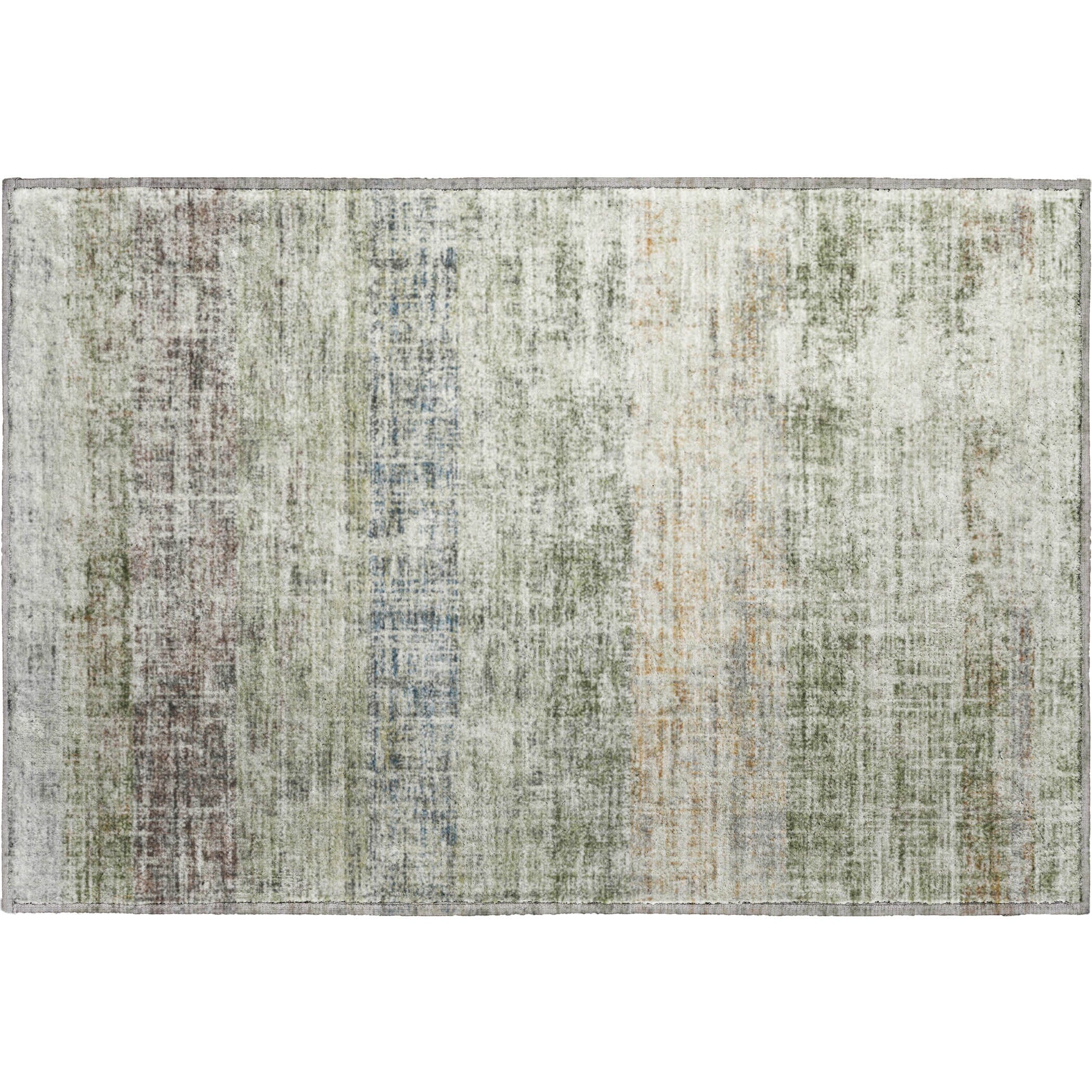 Bruges Machine Washable Traditional Olive Green Rug 1'8" x 2'6" #shape_Rectangle