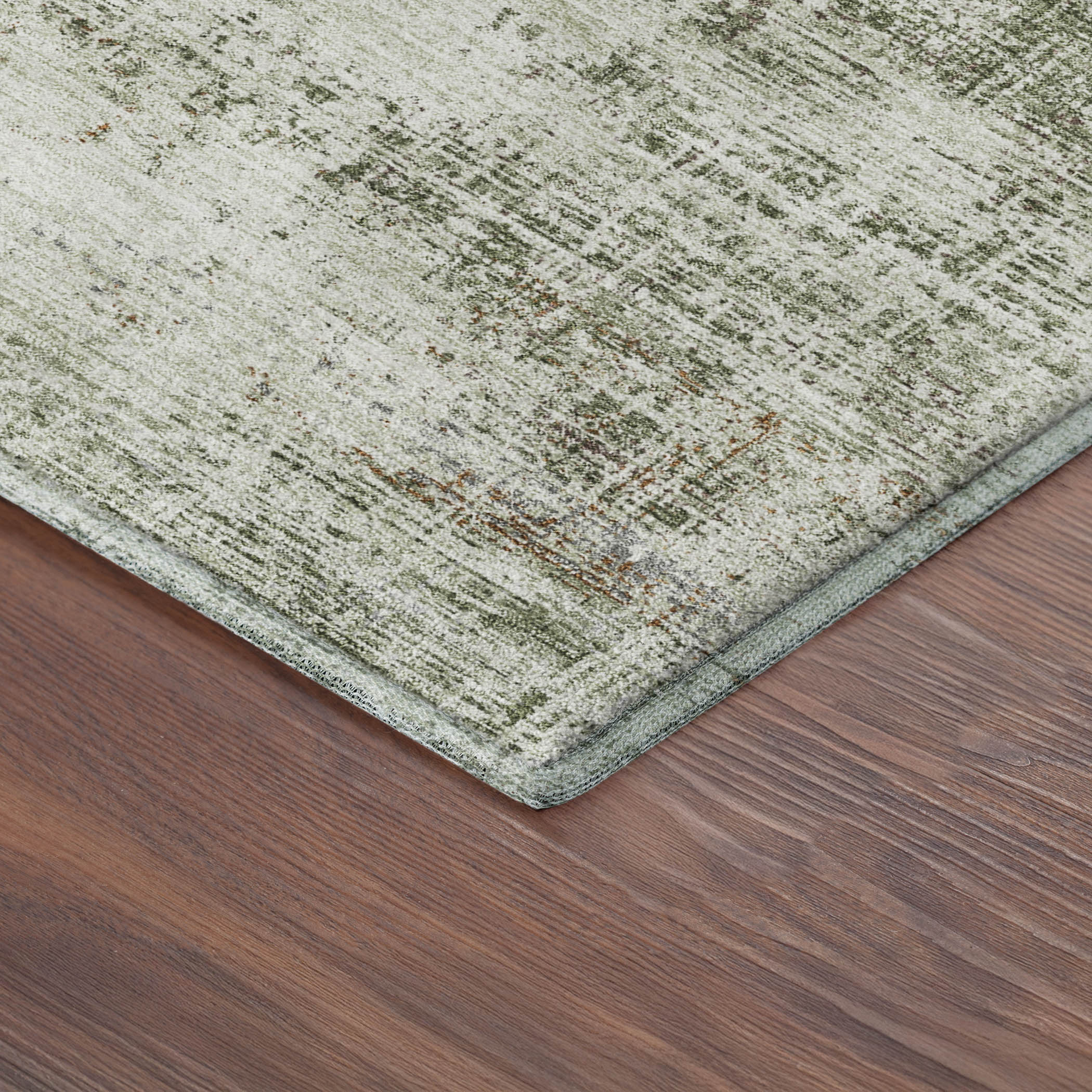 Bruges Machine Washable Traditional Olive Green Rug 1'8" x 2'6" #shape_Rectangle