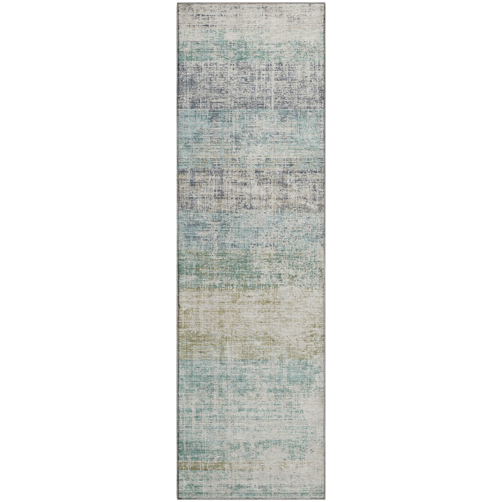 Bruges Machine Washable Traditional Teal Rug 2'3" x 7'6" #shape_Runner