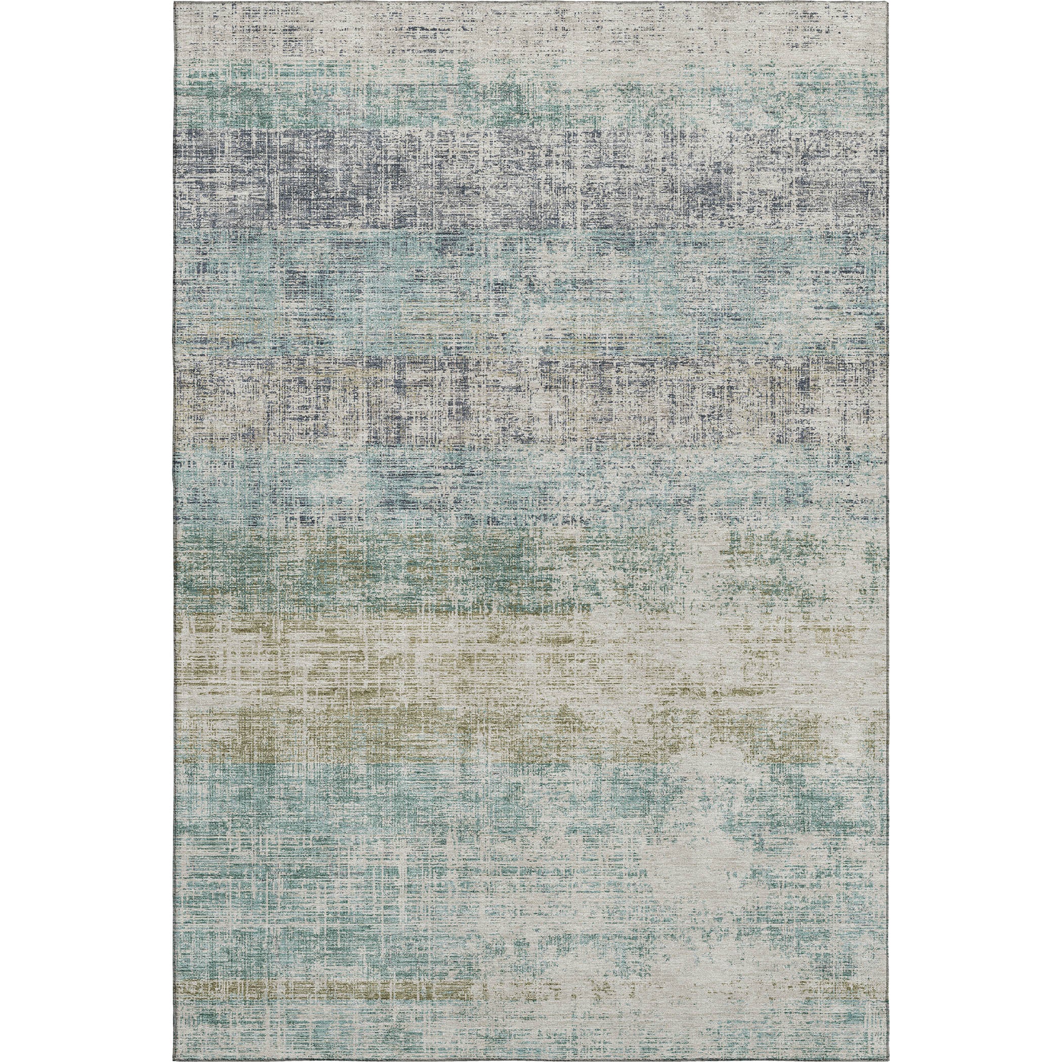Bruges Machine Washable Traditional Teal Rug 3' x 5' #shape_Rectangle