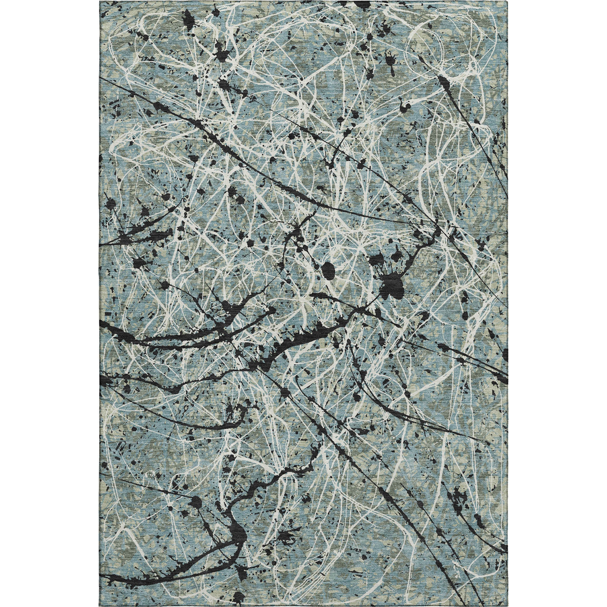 Cusco Machine Washable Traditional Aloe Green Rug 3' x 5' #shape_Rectangle