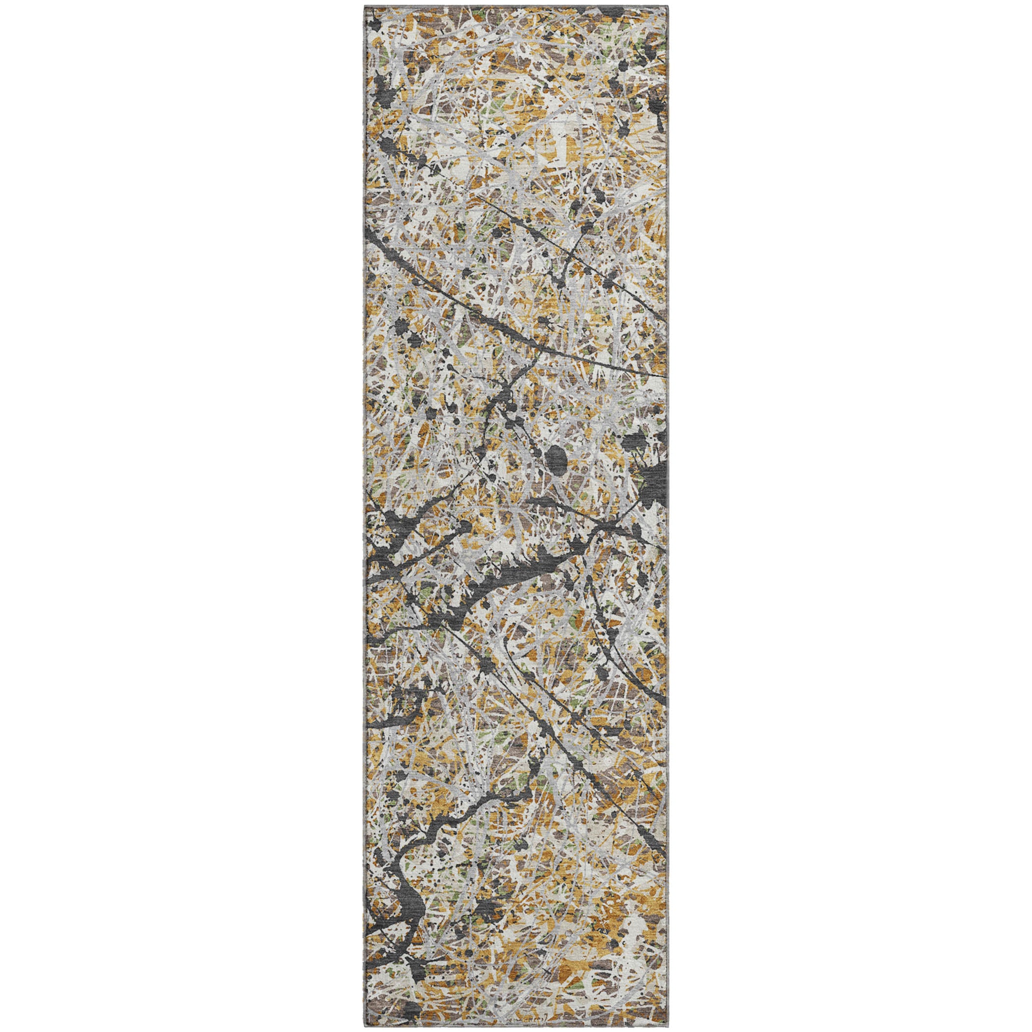 Cusco Machine Washable Traditional Beige Brown Rug 2'3" x 7'6" #shape_Runner