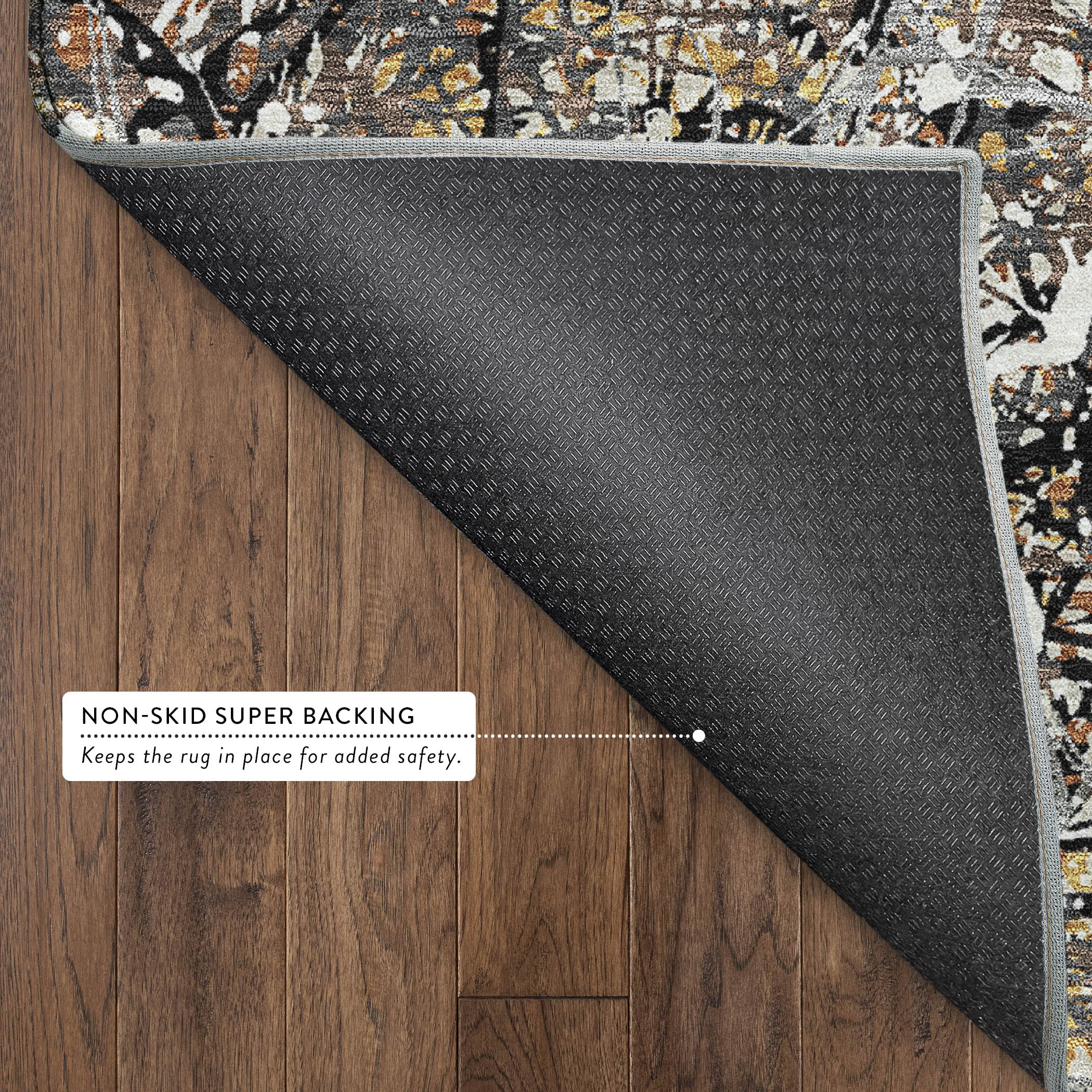 Cusco Machine Washable Traditional Black Rug 1'8" x 2'6" #shape_Rectangle