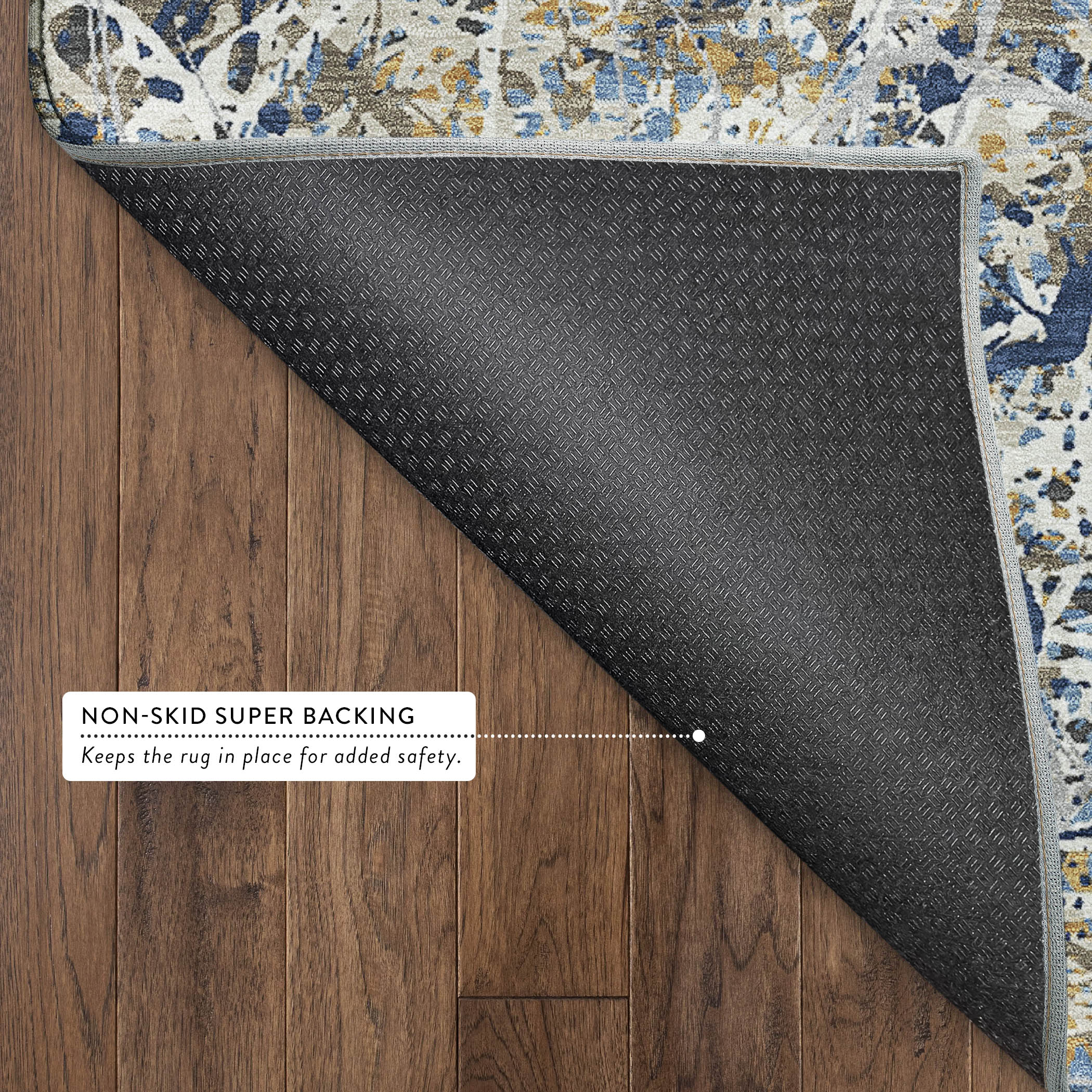 Cusco Machine Washable Traditional Navy Blue Rug 1'8" x 2'6" #shape_Rectangle