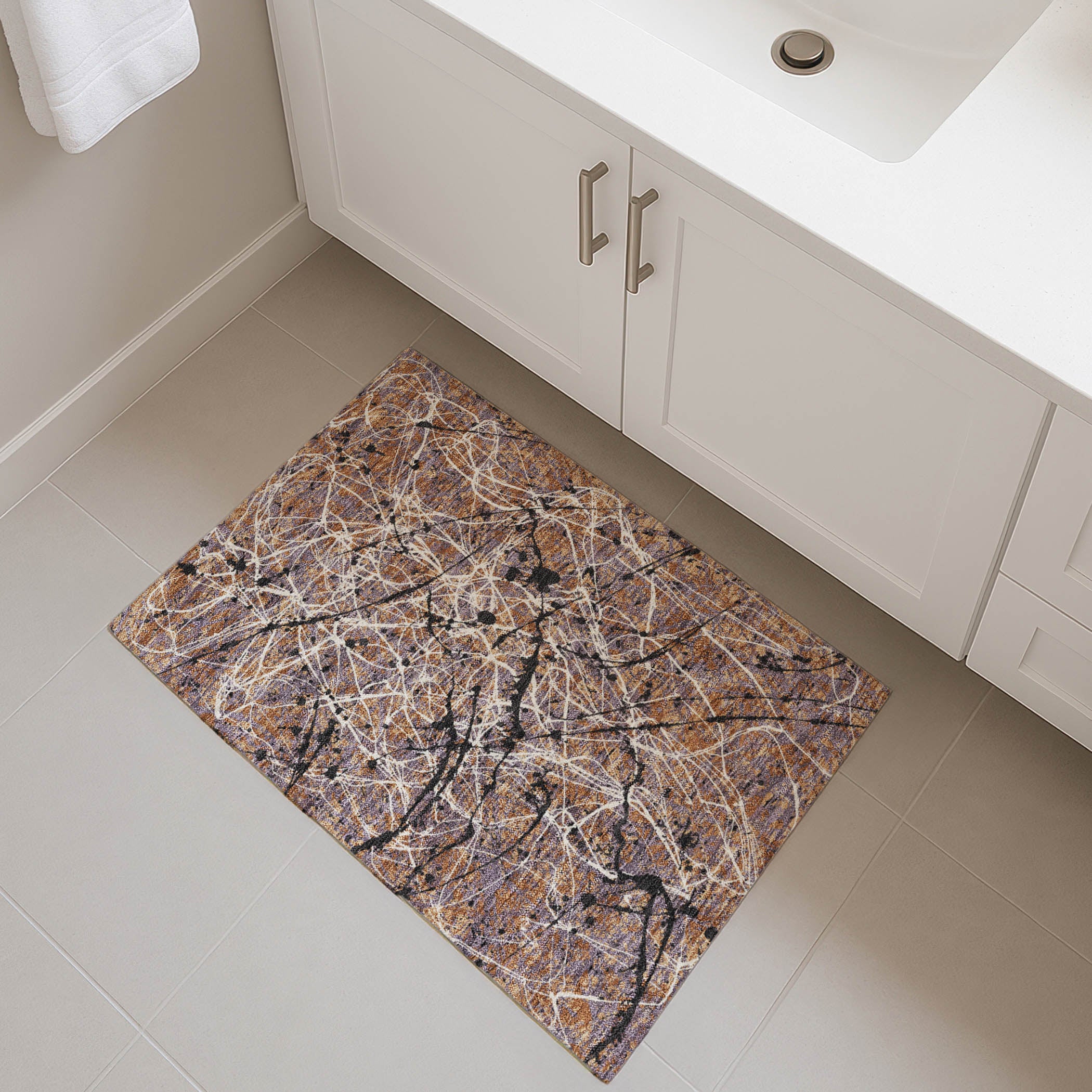 Cusco Machine Washable Traditional Paprika Orange Rug 1'8" x 2'6" #shape_Rectangle