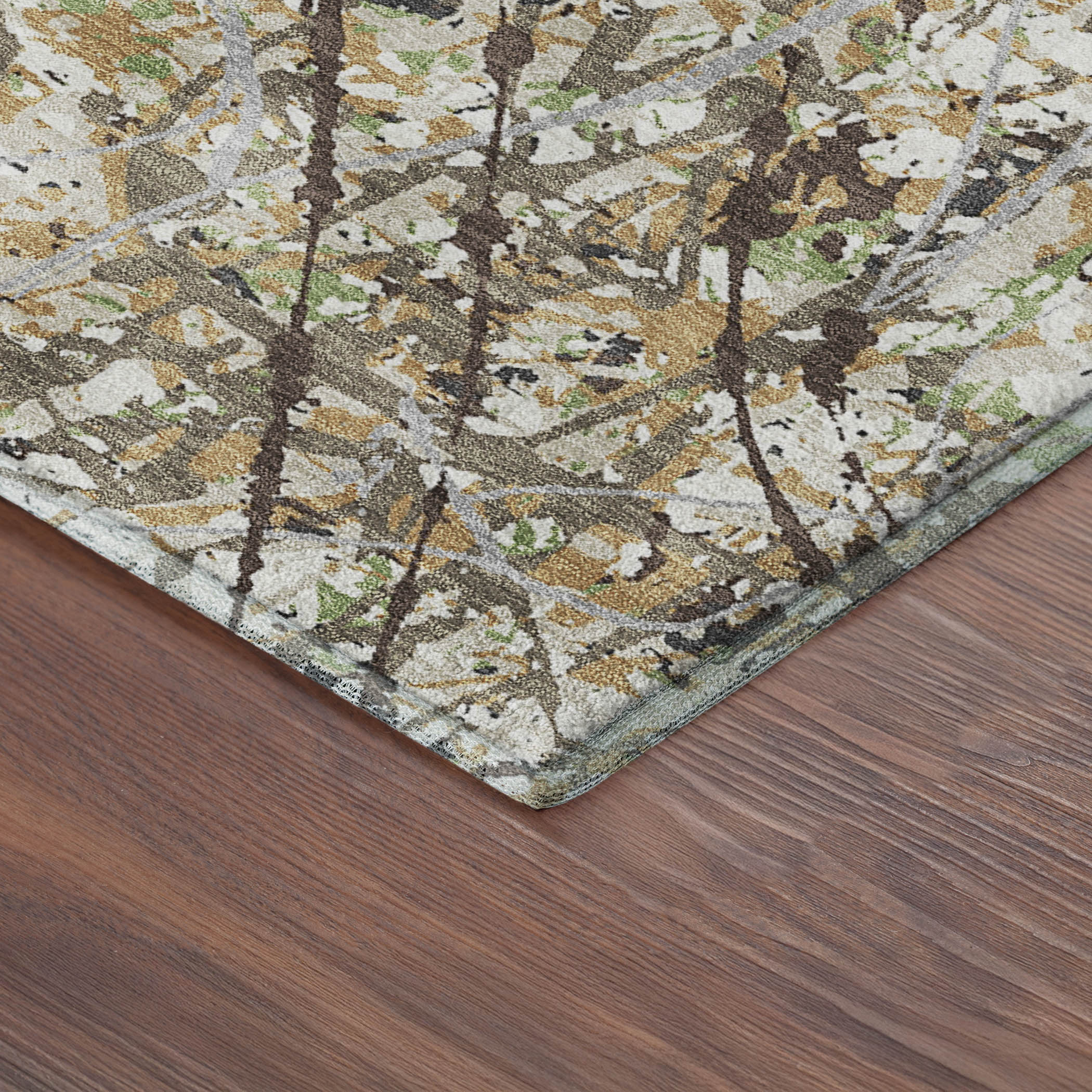 Cusco Machine Washable Traditional Taupe Brown Rug 1'8" x 2'6" #shape_Rectangle