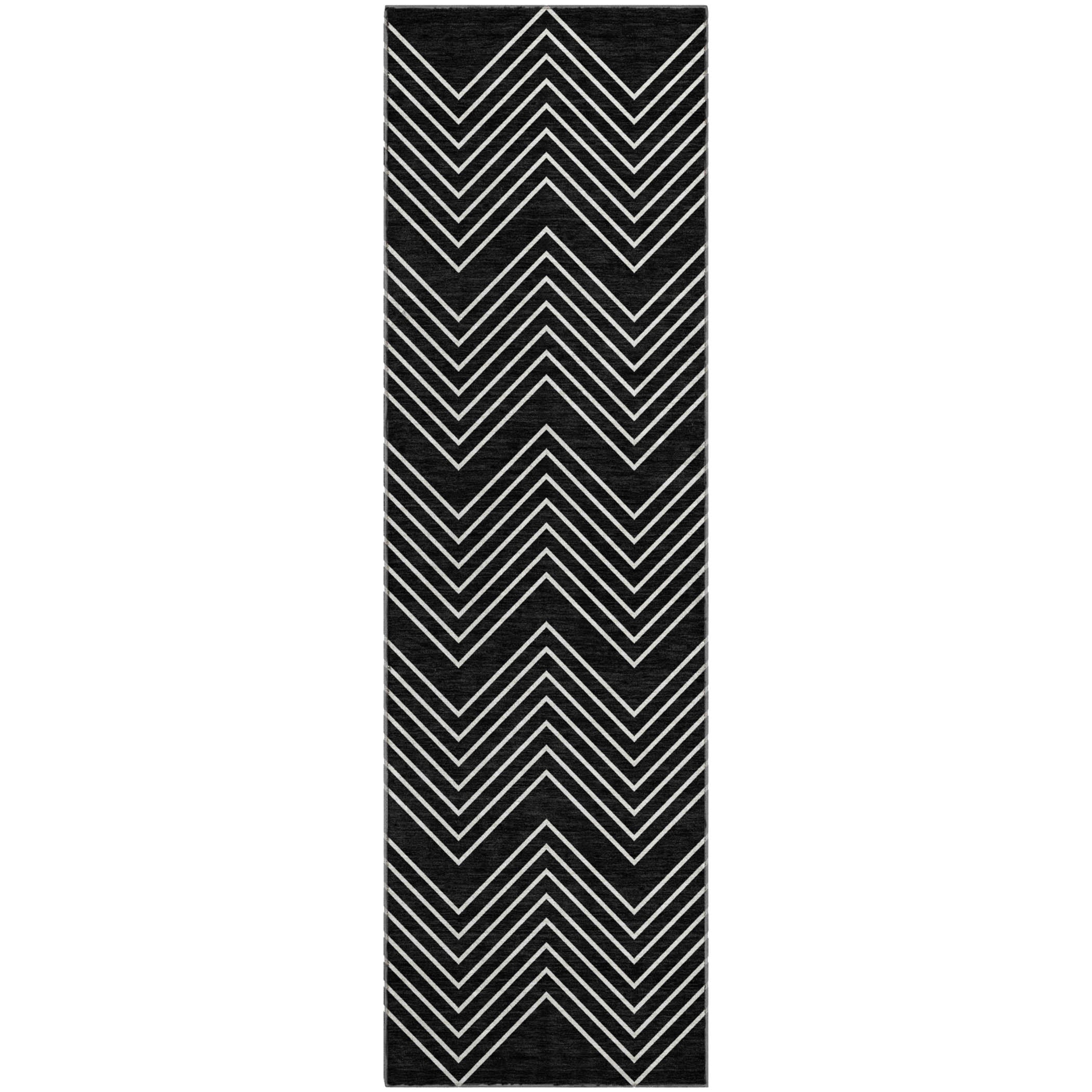 Chiang Mai Machine Washable Traditional Black Rug 2'3" x 7'6" #shape_Runner
