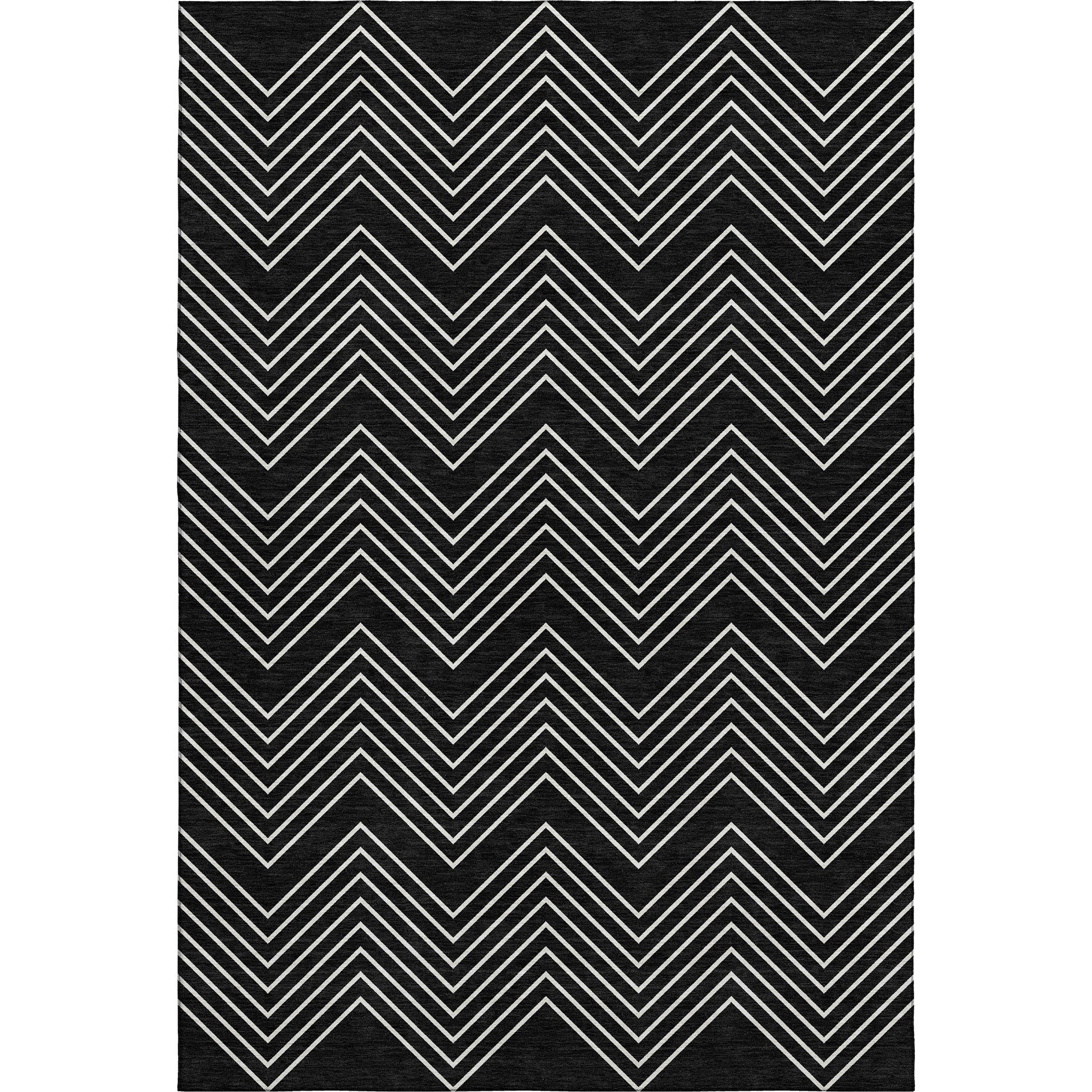 Chiang Mai Machine Washable Traditional Black Rug 3' x 5' #shape_Rectangle