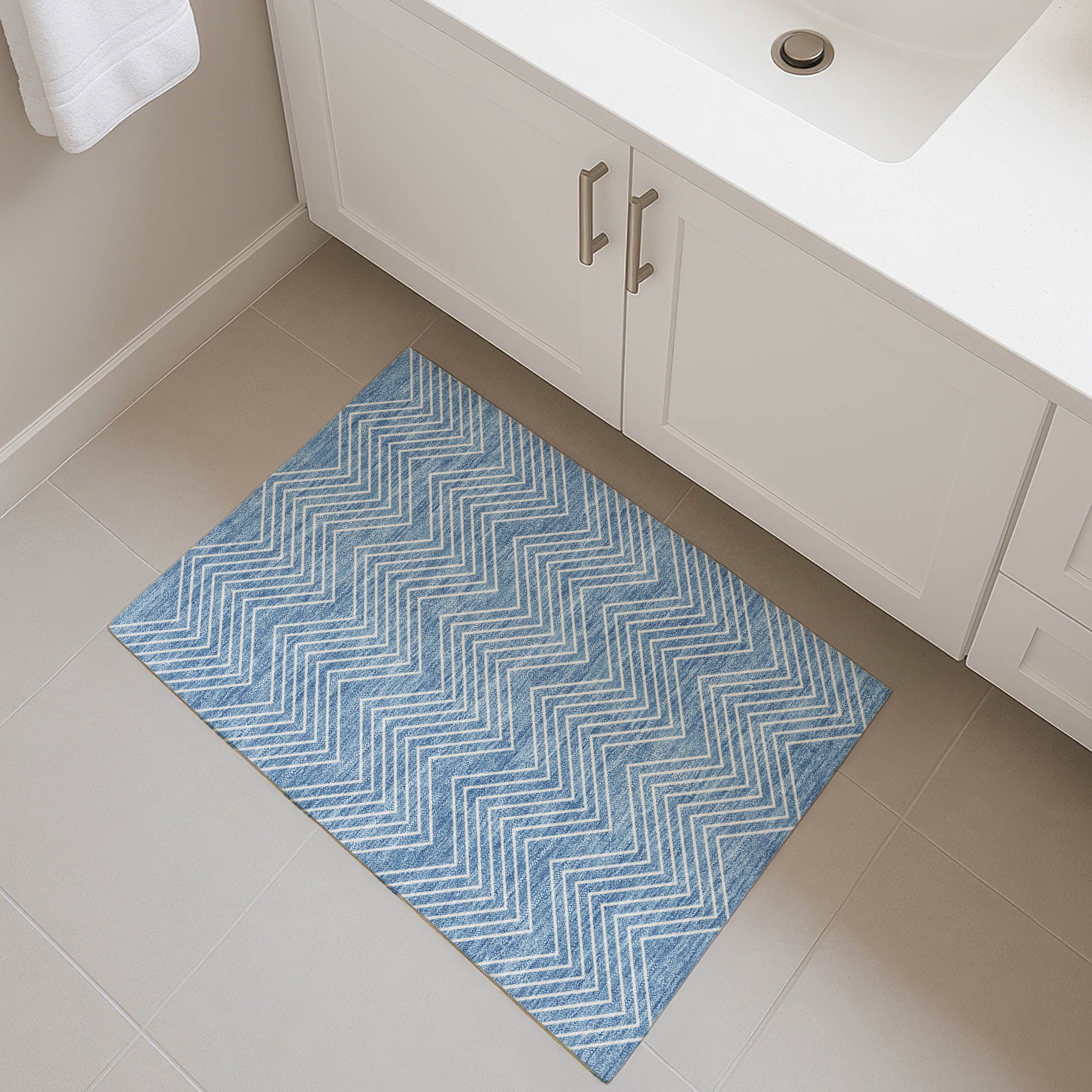 Chiang Mai Machine Washable Traditional Blue Rug 1'8" x 2'6" #shape_Rectangle