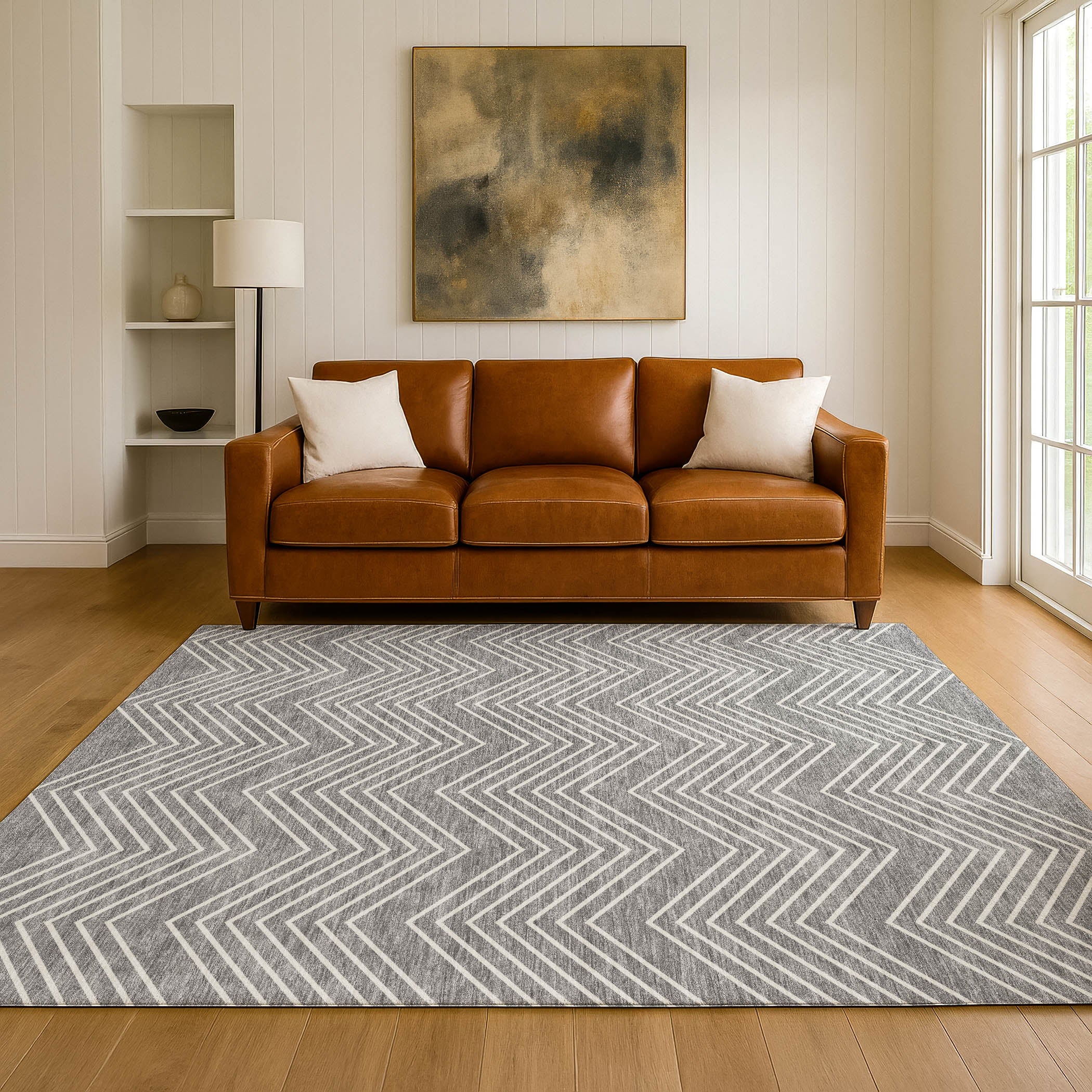 Chiang Mai Machine Washable Transitional Gray Rug 3' x 5' #shape_Rectangle