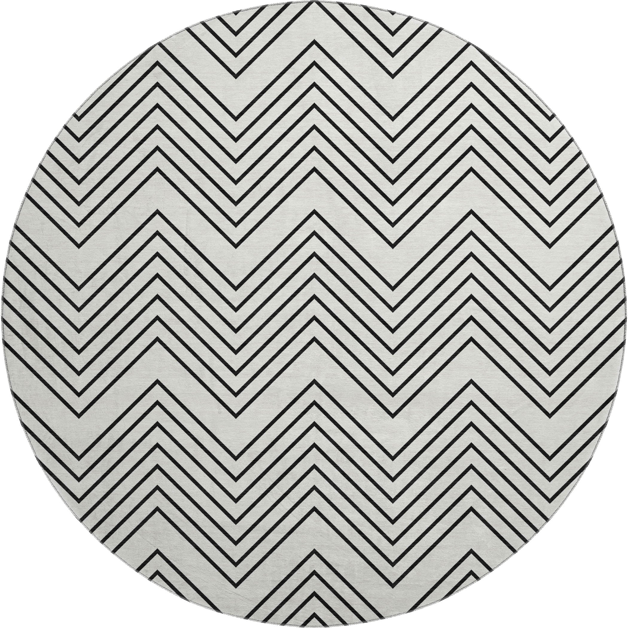 Chiang Mai Machine Washable Transitional Ivory Rug 8' x 8' #shape_Round