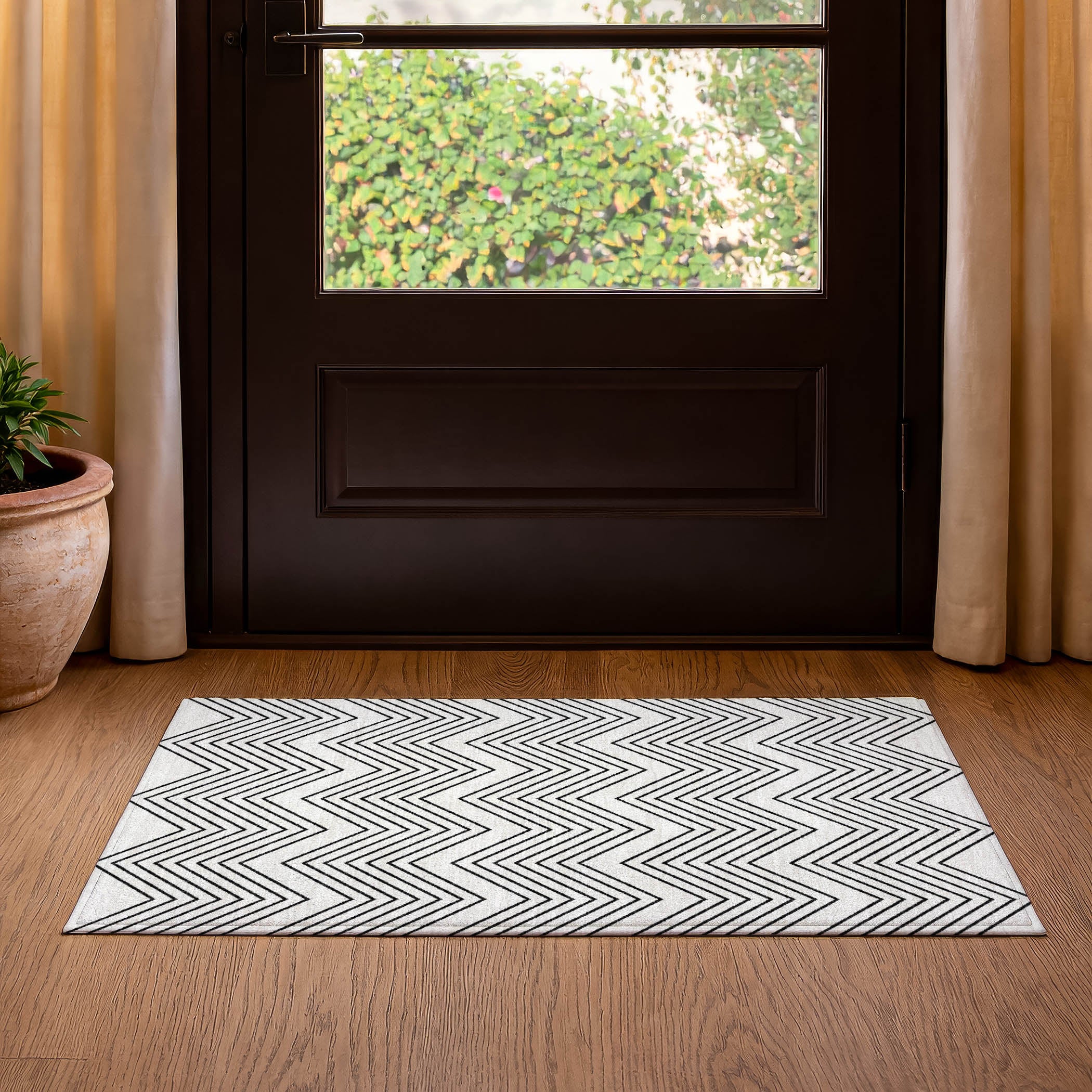 Chiang Mai Machine Washable Transitional Ivory Rug 1'8" x 2'6" #shape_Rectangle