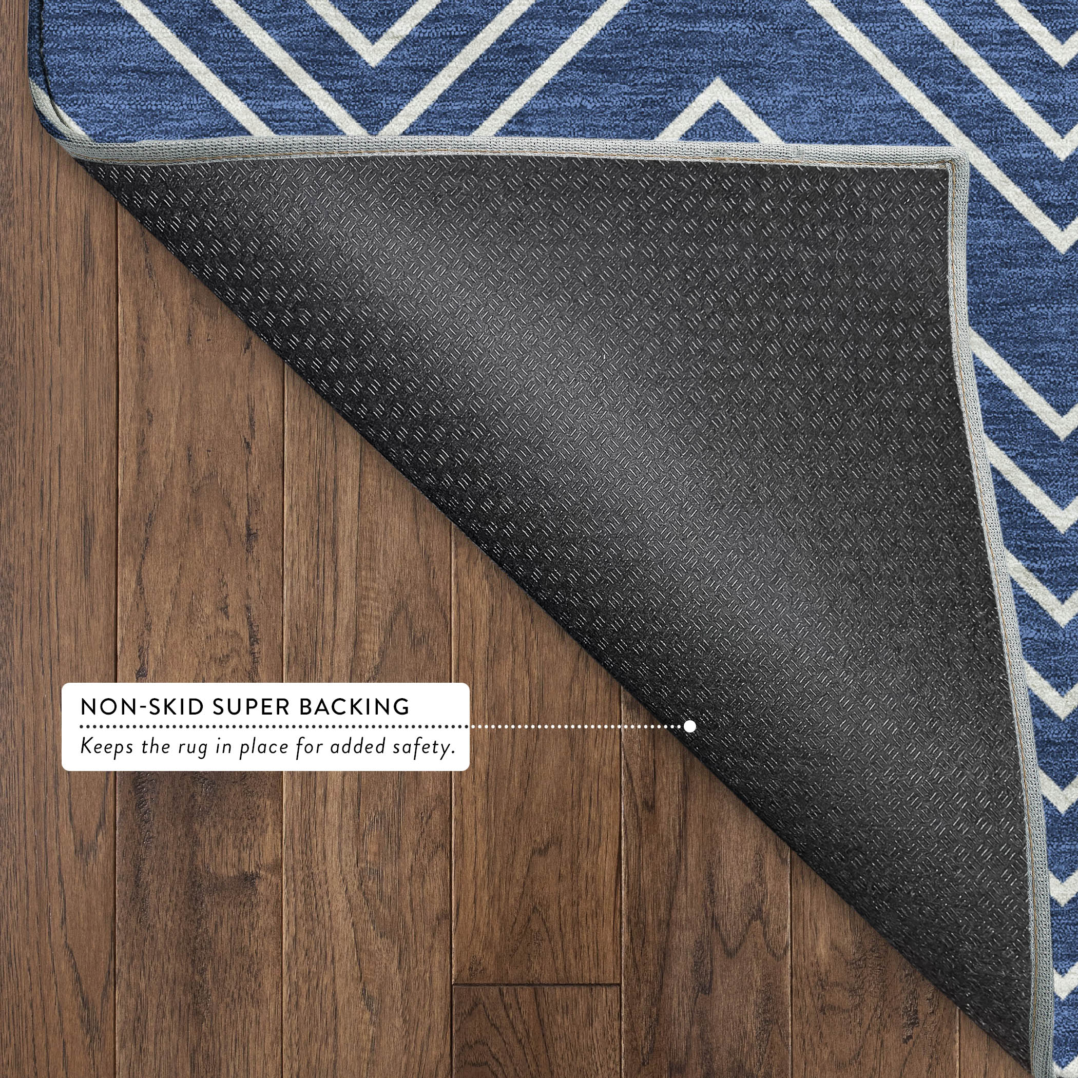 Chiang Mai Machine Washable Transitional Navy Blue Rug 1'8" x 2'6" #shape_Rectangle
