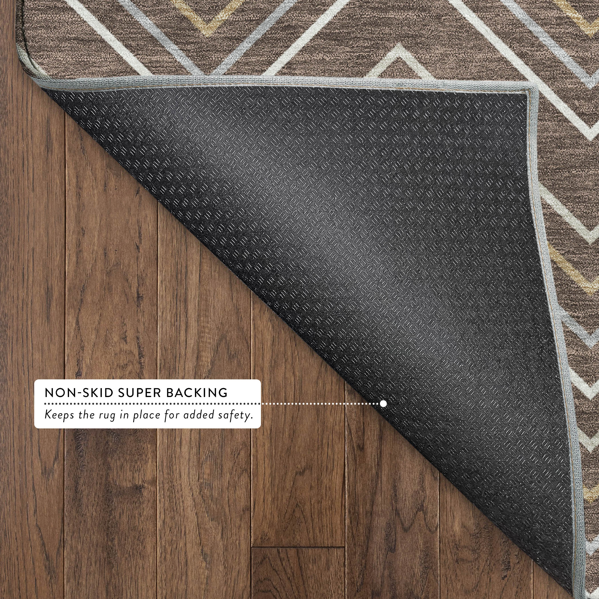 Mostar Machine Washable Transitional Brown Rug 1'8" x 2'6" #shape_Rectangle