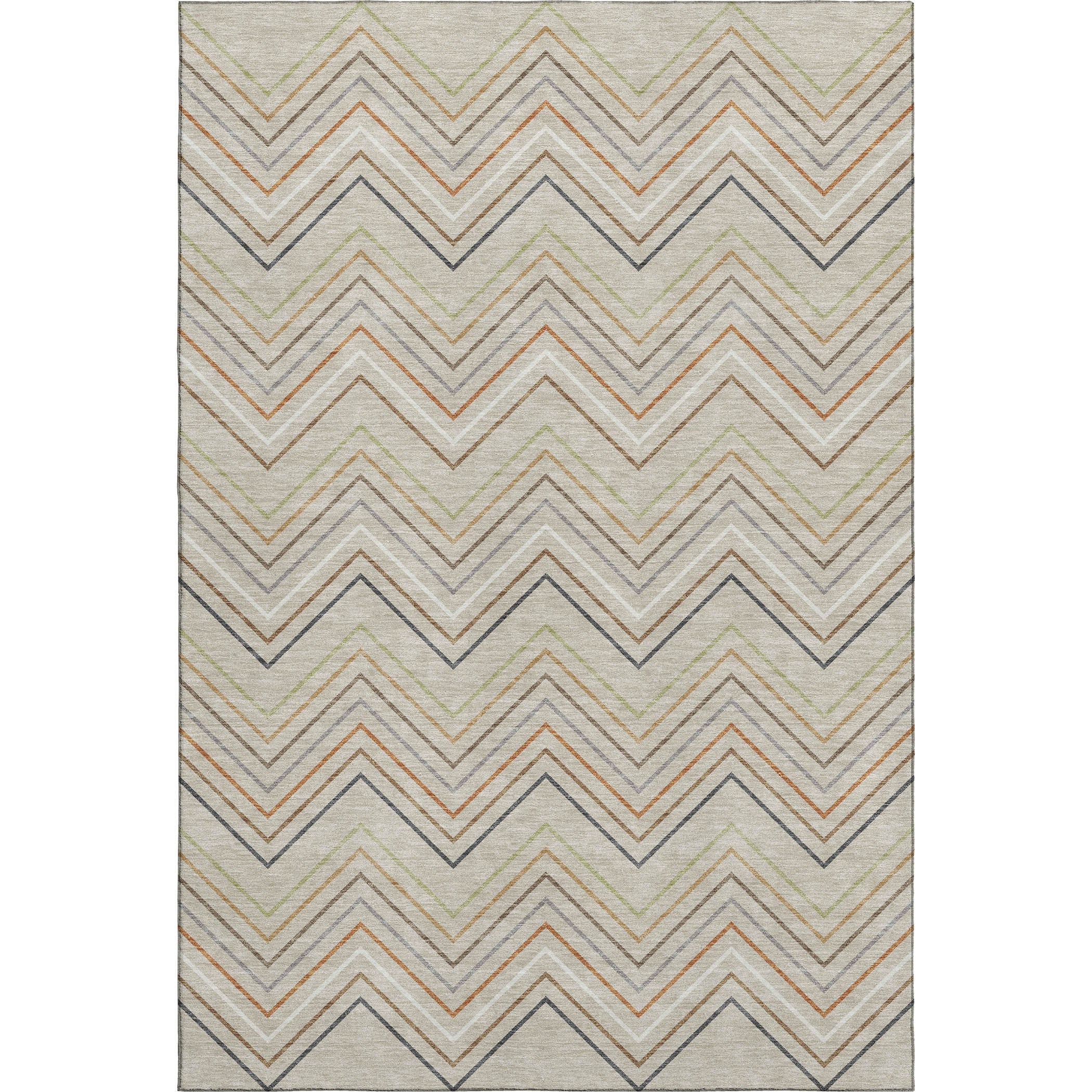 Santorini Machine Washable Traditional Beige Brown Rug 3' x 5' #shape_Rectangle