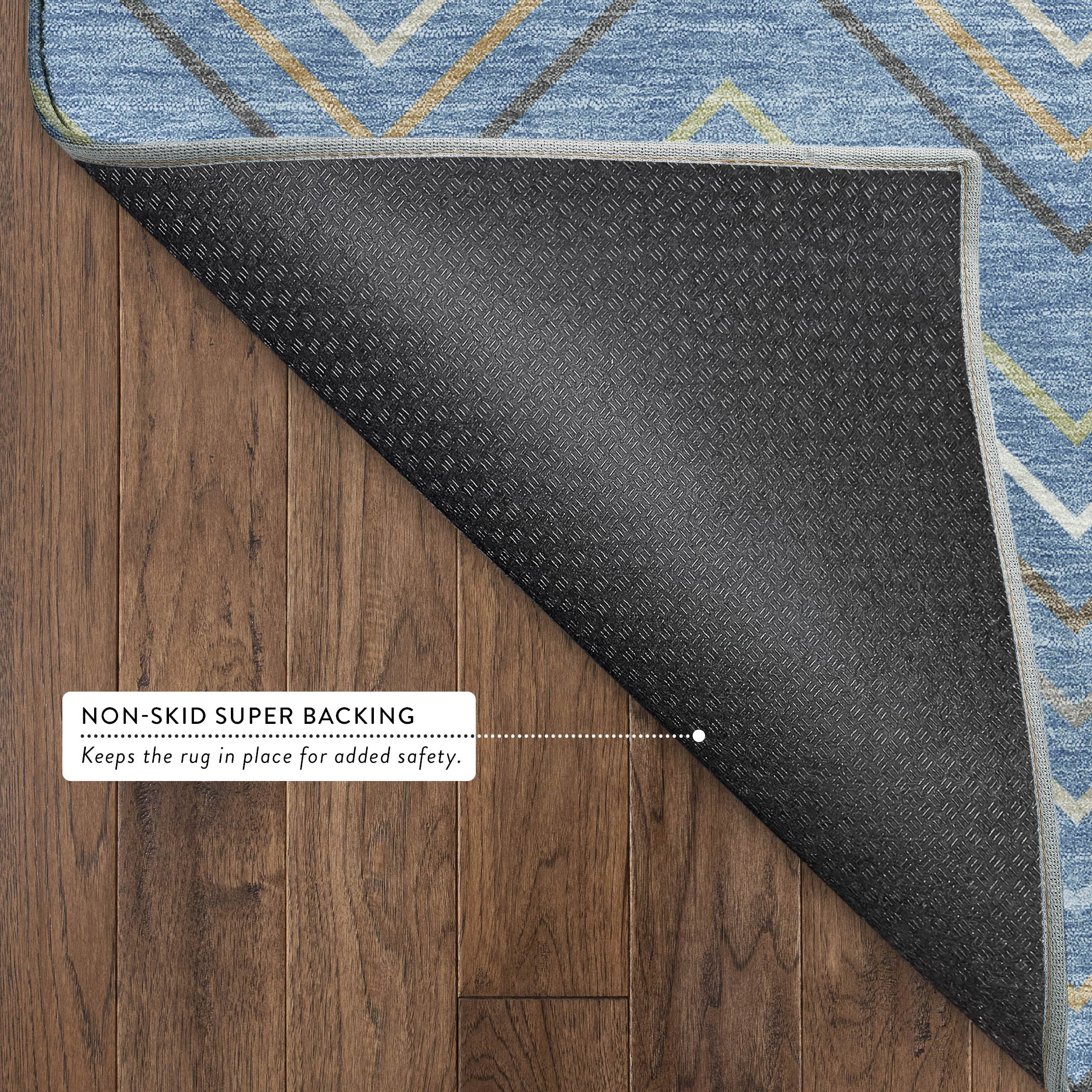 Santorini Machine Washable Traditional Blue Rug 1'8" x 2'6" #shape_Rectangle