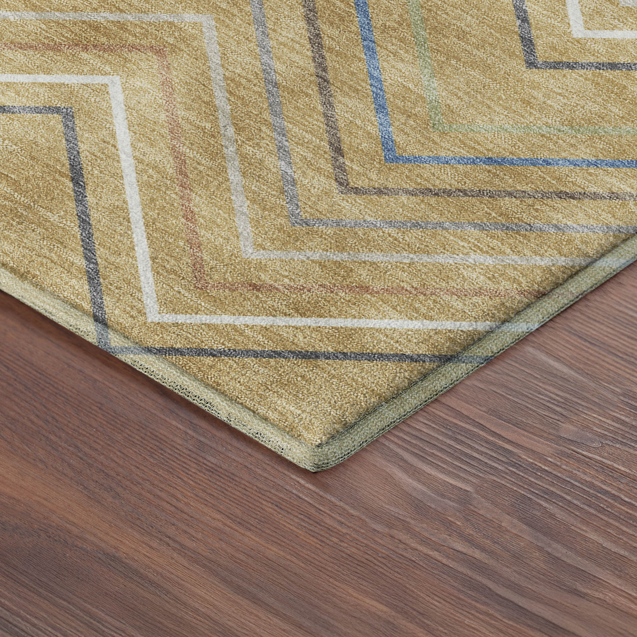 Santorini Machine Washable Traditional Gold Rug 1'8" x 2'6" #shape_Rectangle