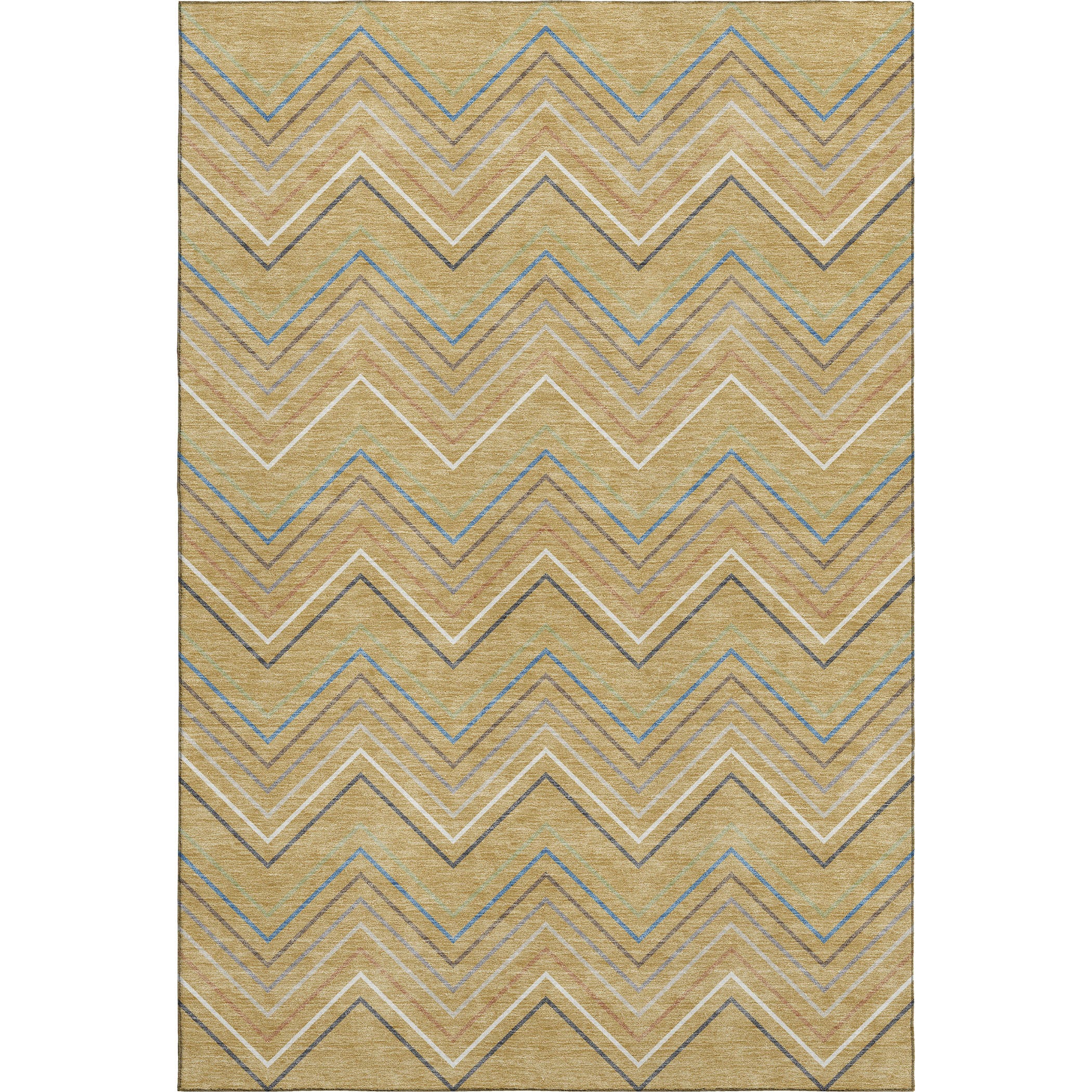 Santorini Machine Washable Traditional Gold Rug 3' x 5' #shape_Rectangle