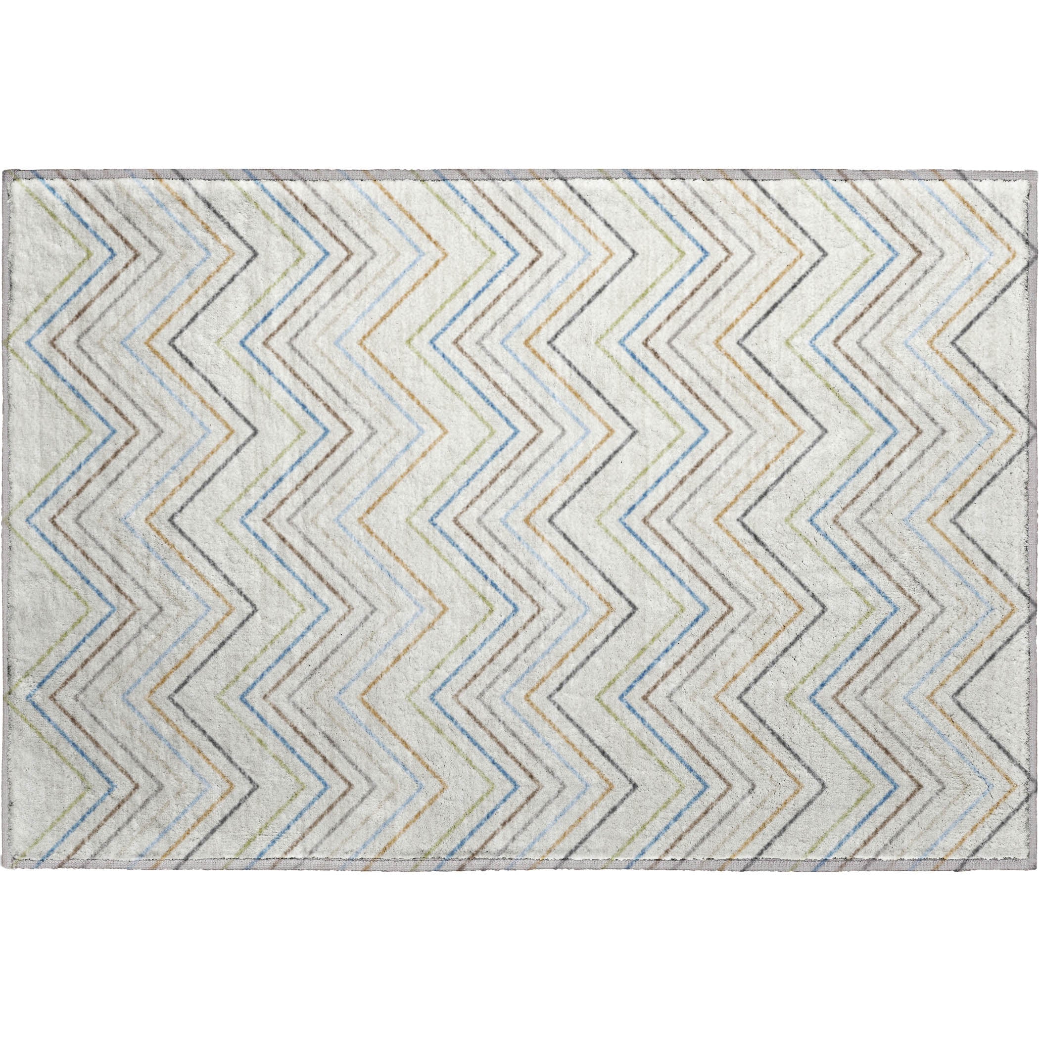Santorini Machine Washable Traditional Ivory Rug 1'8" x 2'6" #shape_Rectangle