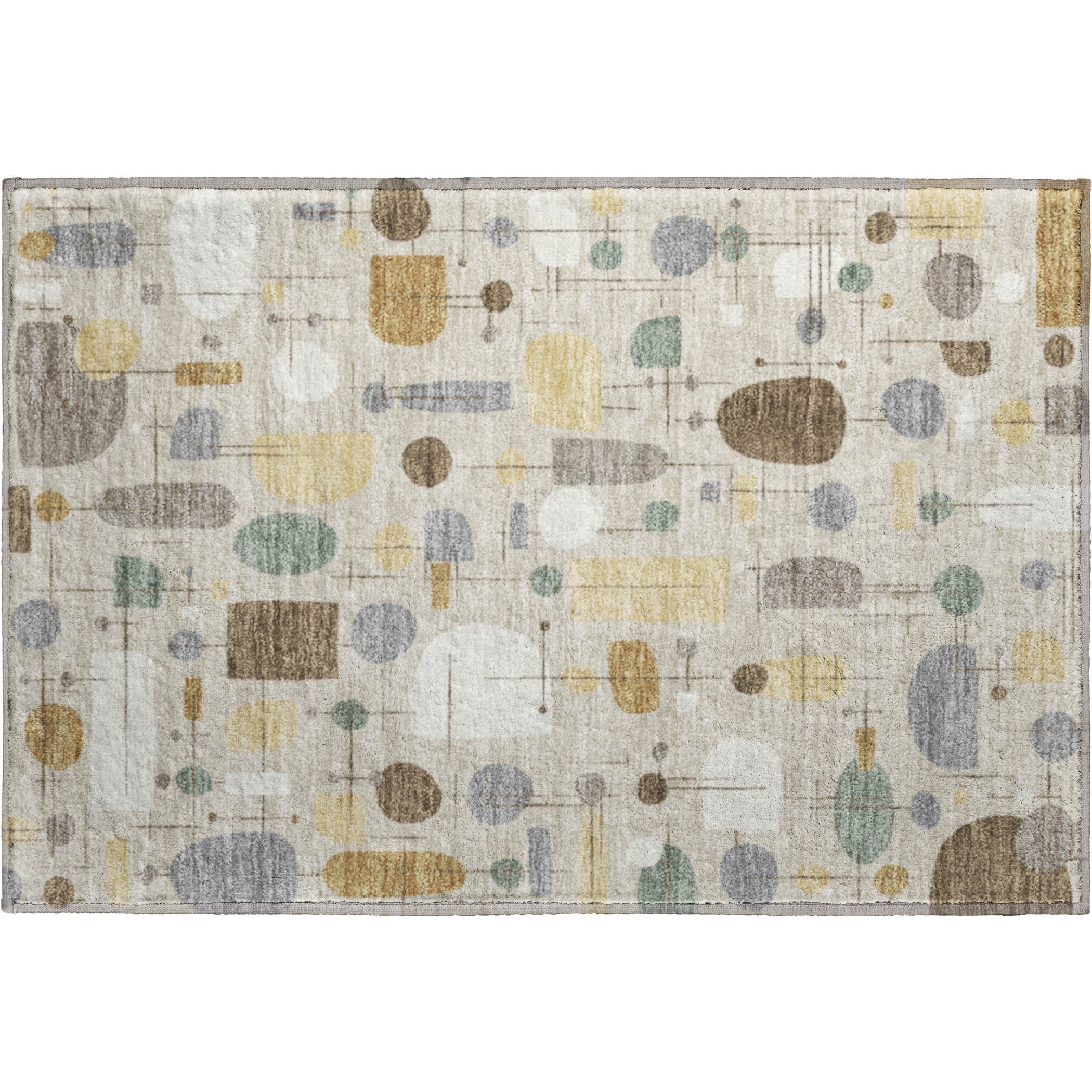 Sarajevo Machine Washable Transitional Beige Brown Rug 1'8" x 2'6" #shape_Rectangle
