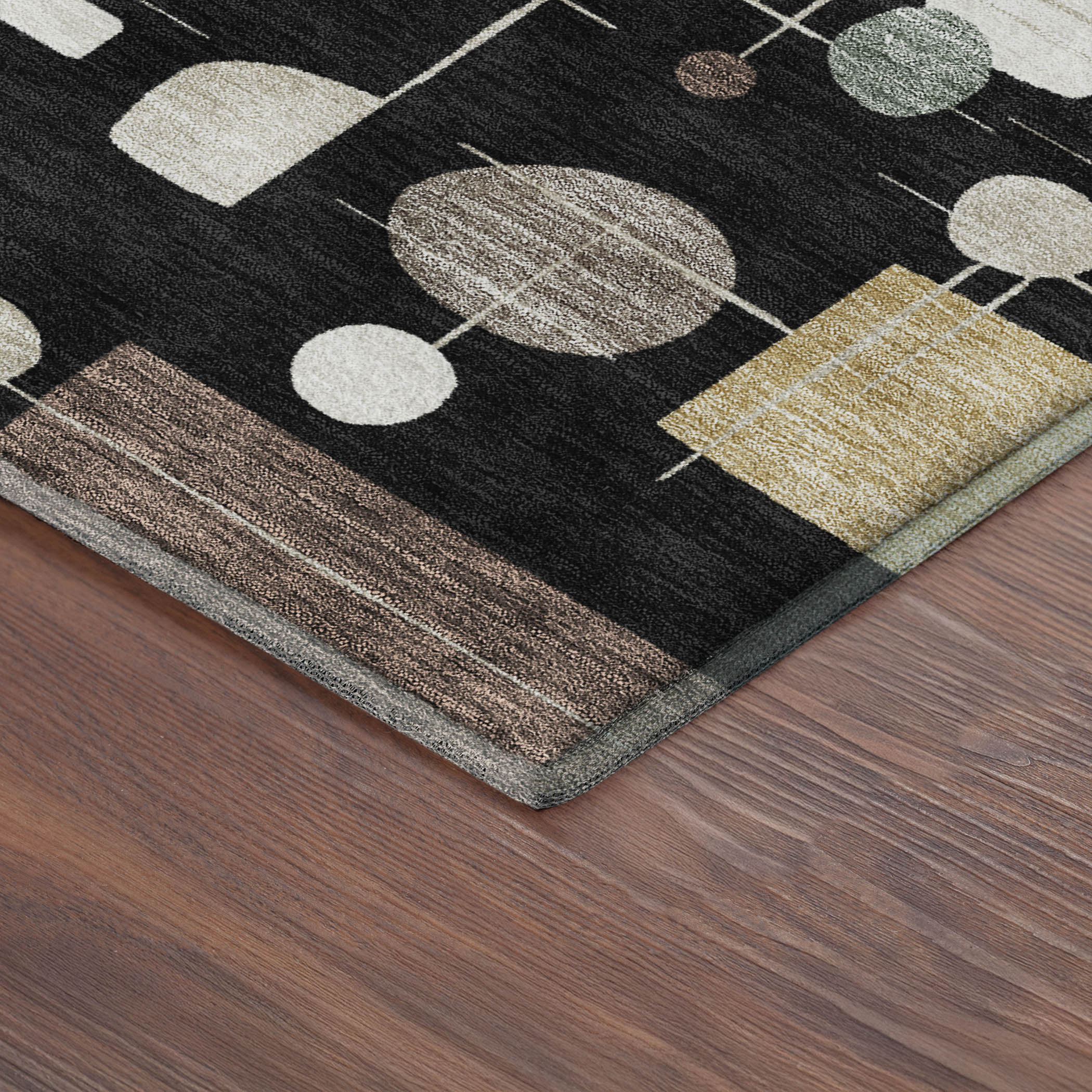Sarajevo Machine Washable Transitional Black Rug 1'8" x 2'6" #shape_Rectangle