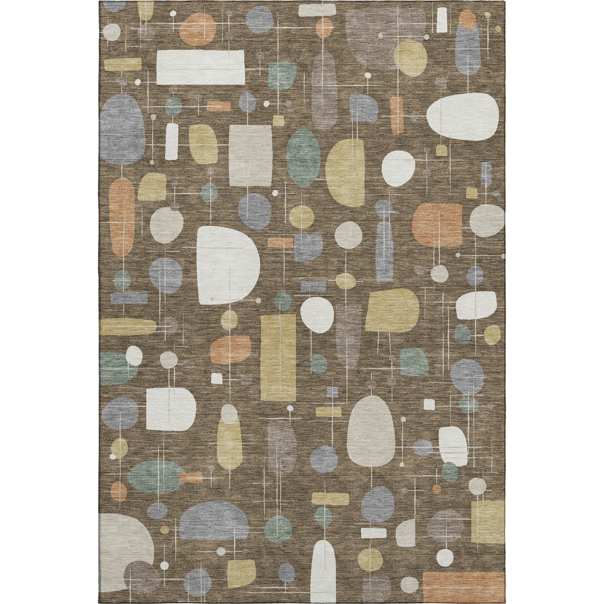 Sarajevo Machine Washable Transitional Chocolate Brown Rug 3' x 5' #shape_Rectangle