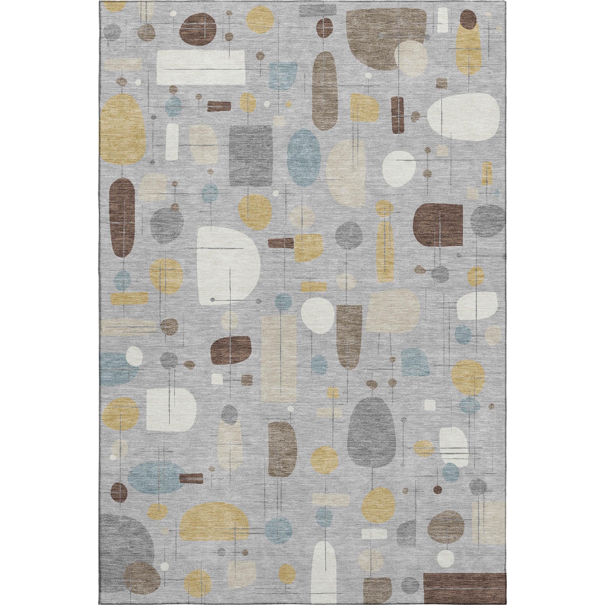 Sarajevo Machine Washable Transitional Silver Gray Rug 3' x 5' #shape_Rectangle