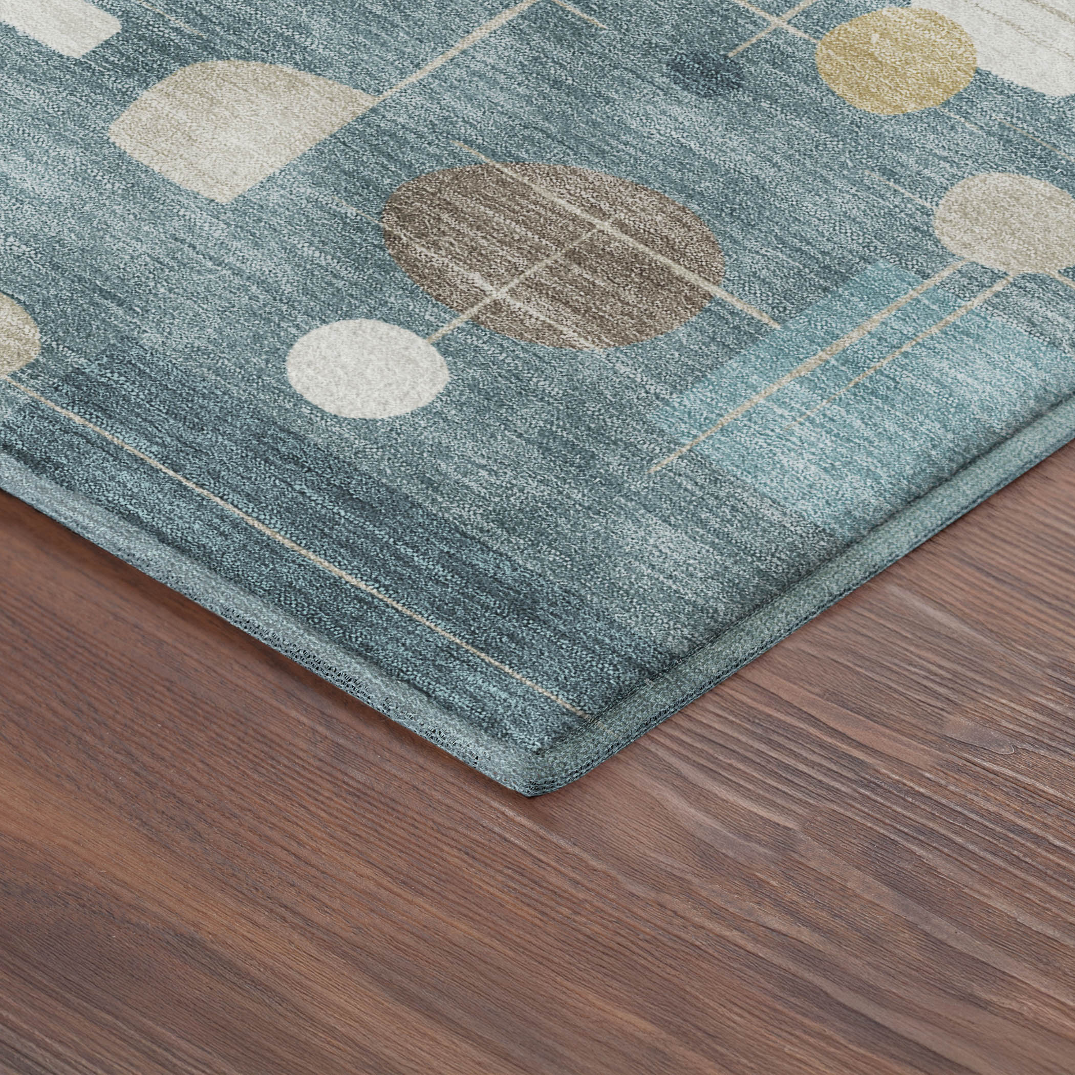 Sarajevo Machine Washable Transitional Teal Rug 1'8" x 2'6" #shape_Rectangle