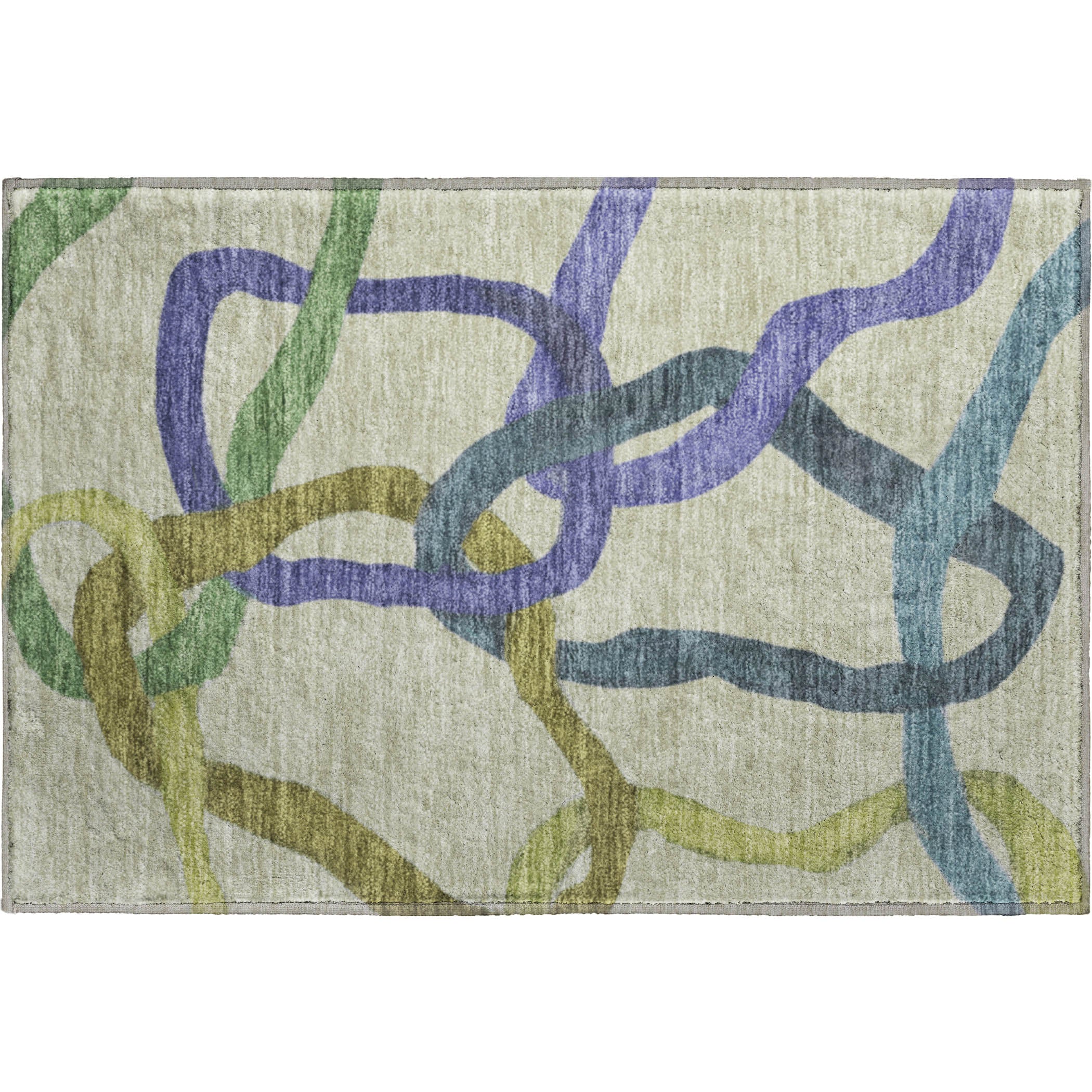 Queenstown Machine Washable Transitional Aloe Green Rug 1'8" x 2'6" #shape_Rectangle
