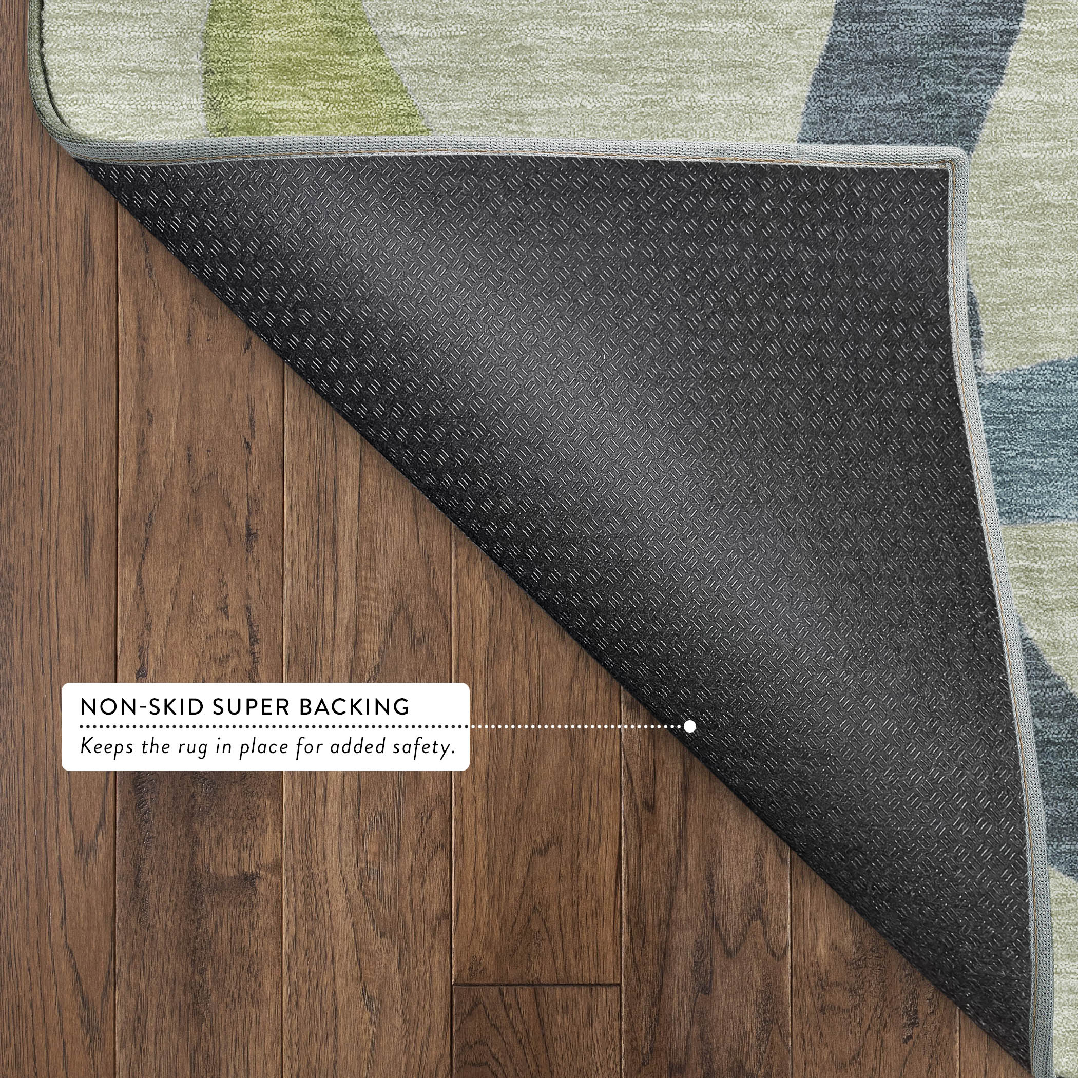 Queenstown Machine Washable Transitional Aloe Green Rug 1'8" x 2'6" #shape_Rectangle