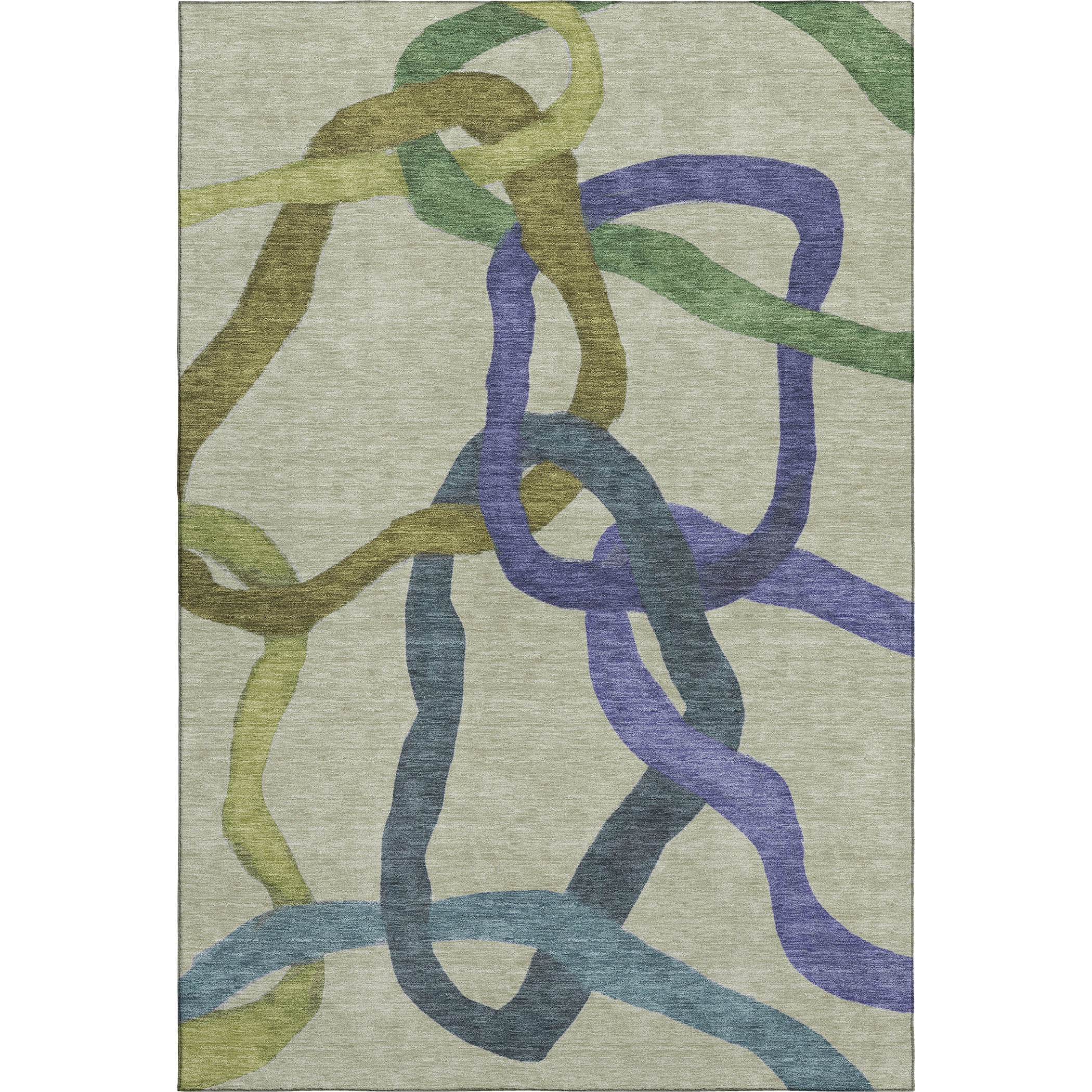 Queenstown Machine Washable Transitional Aloe Green Rug 3' x 5' #shape_Rectangle