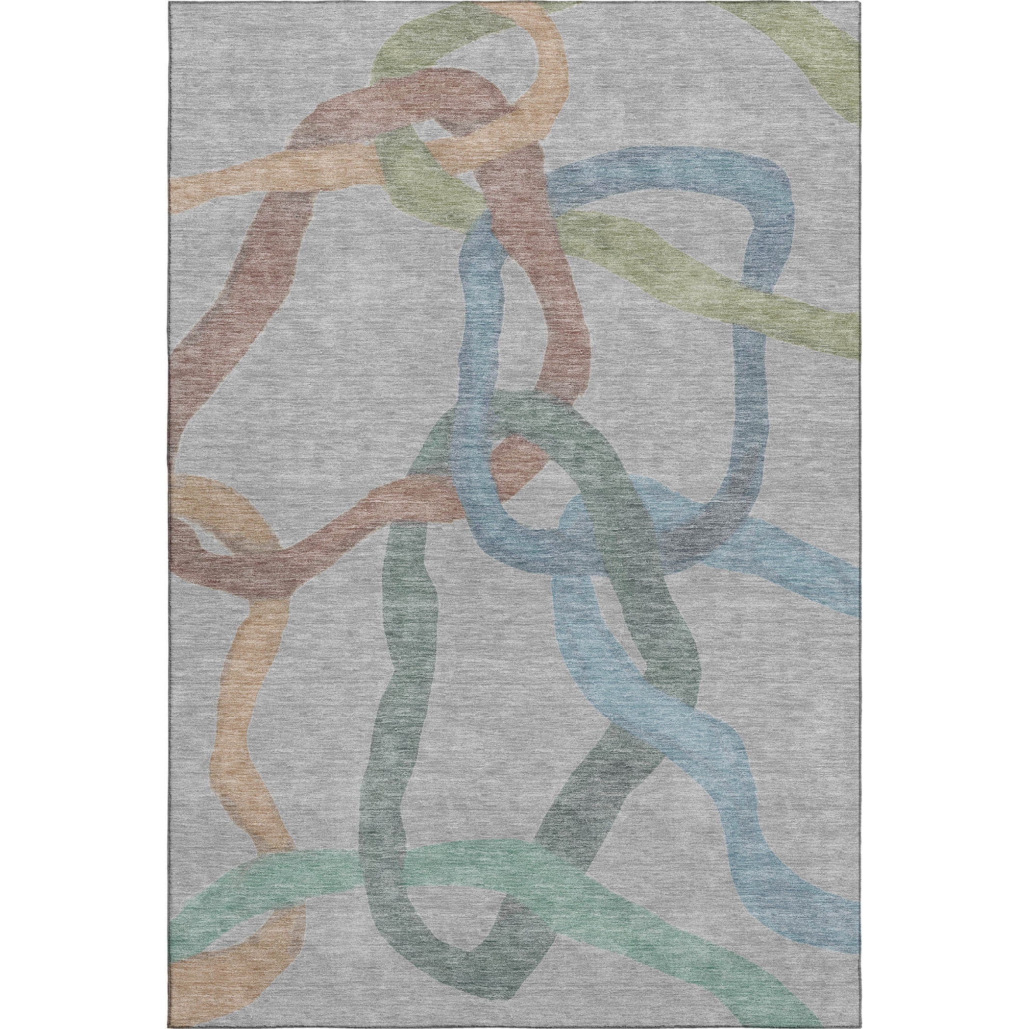 Queenstown Machine Washable Transitional Gray Rug 3' x 5' #shape_Rectangle