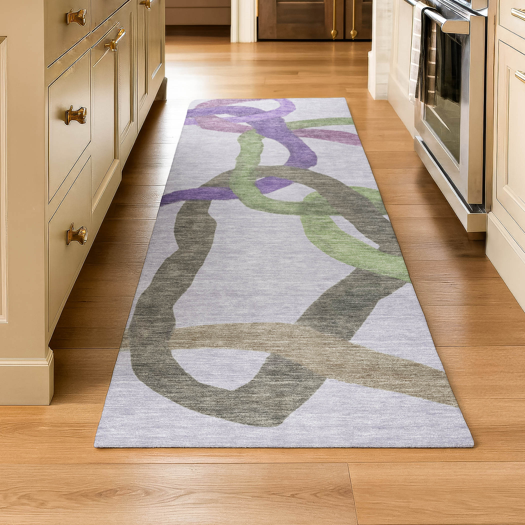 Queenstown Machine Washable Transitional Lavender Purple Rug 2'3" x 7'6" #shape_Runner