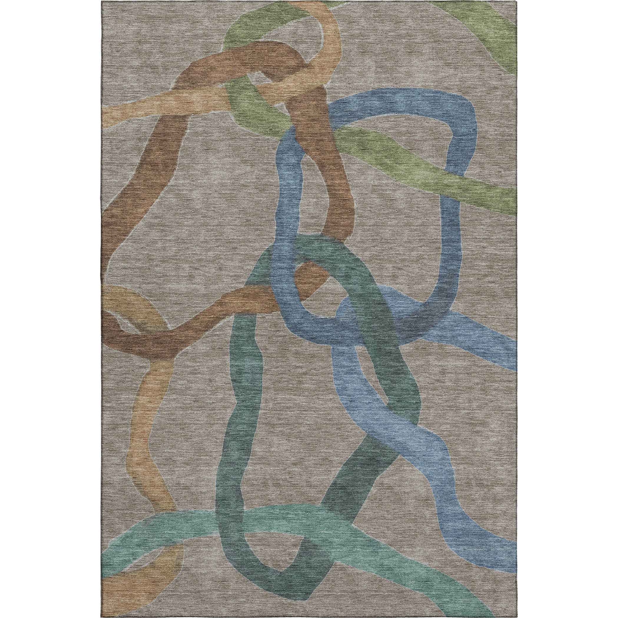Queenstown Machine Washable Transitional Taupe Brown Rug 3' x 5' #shape_Rectangle