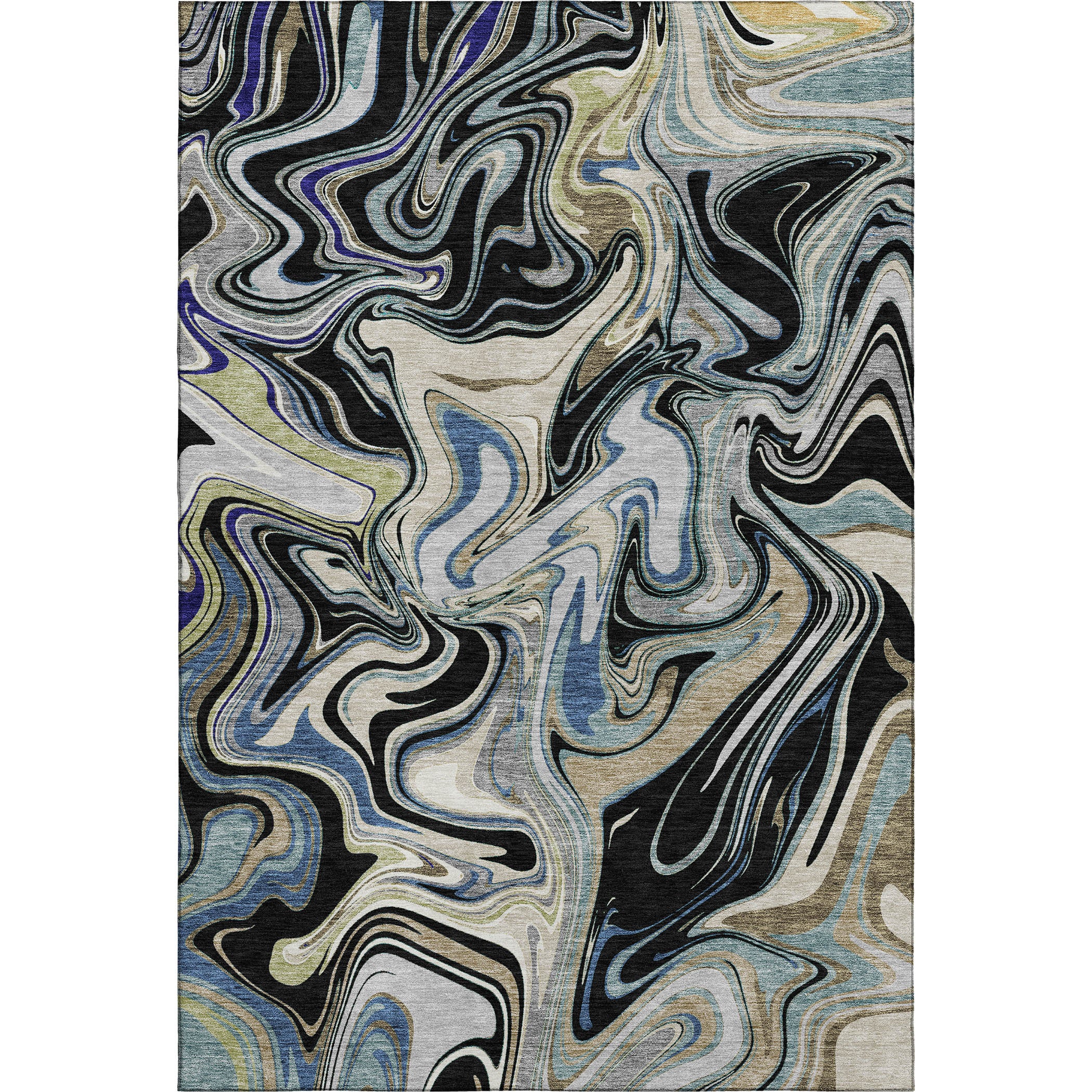 Budapest Machine Washable Transitional Black Rug 3' x 5' #shape_Rectangle