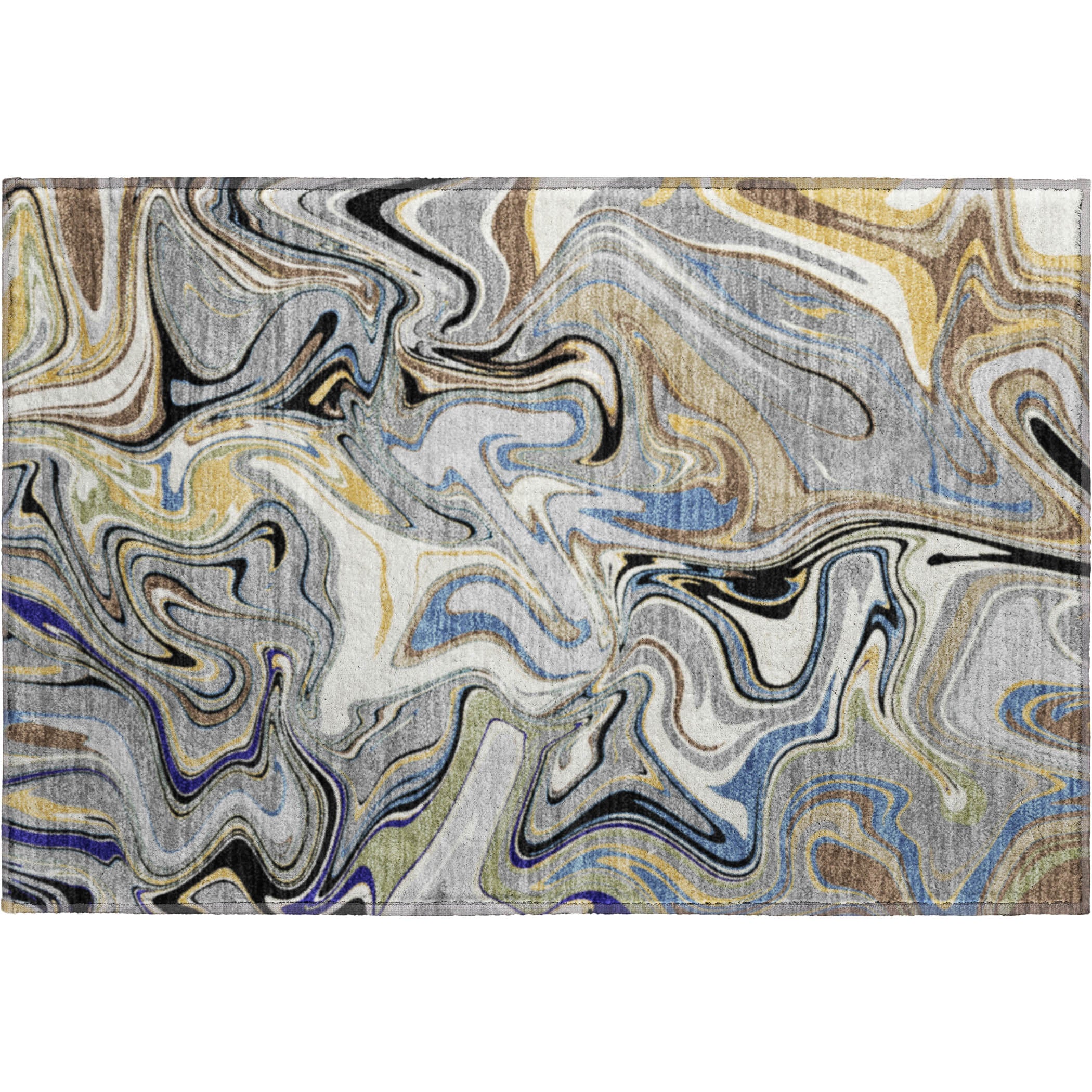 Budapest Machine Washable Transitional Gray Rug 1'8" x 2'6" #shape_Rectangle