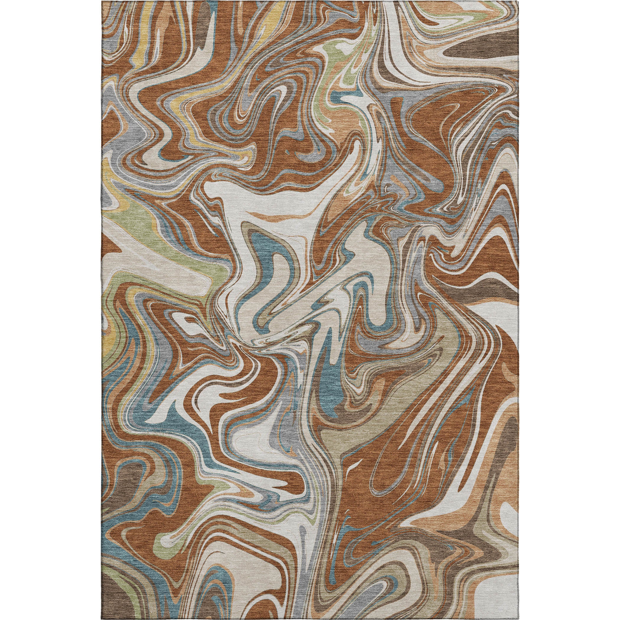 Budapest Machine Washable Transitional Paprika Orange Rug 3' x 5' #shape_Rectangle