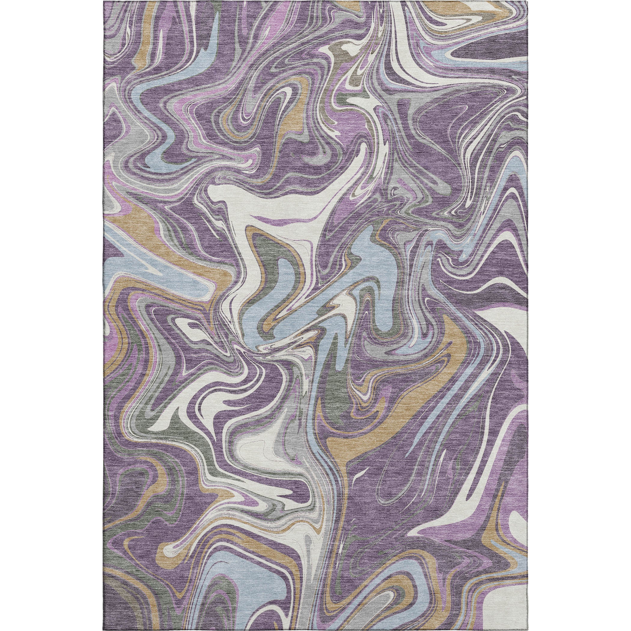 Budapest Machine Washable Transitional Purple Rug 3' x 5' #shape_Rectangle