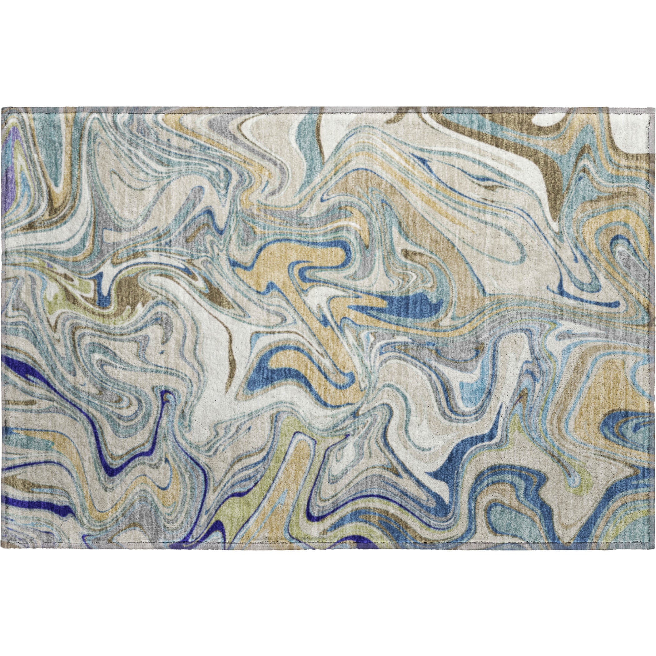 Budapest Machine Washable Transitional Putty Ivory Rug 1'8" x 2'6" #shape_Rectangle