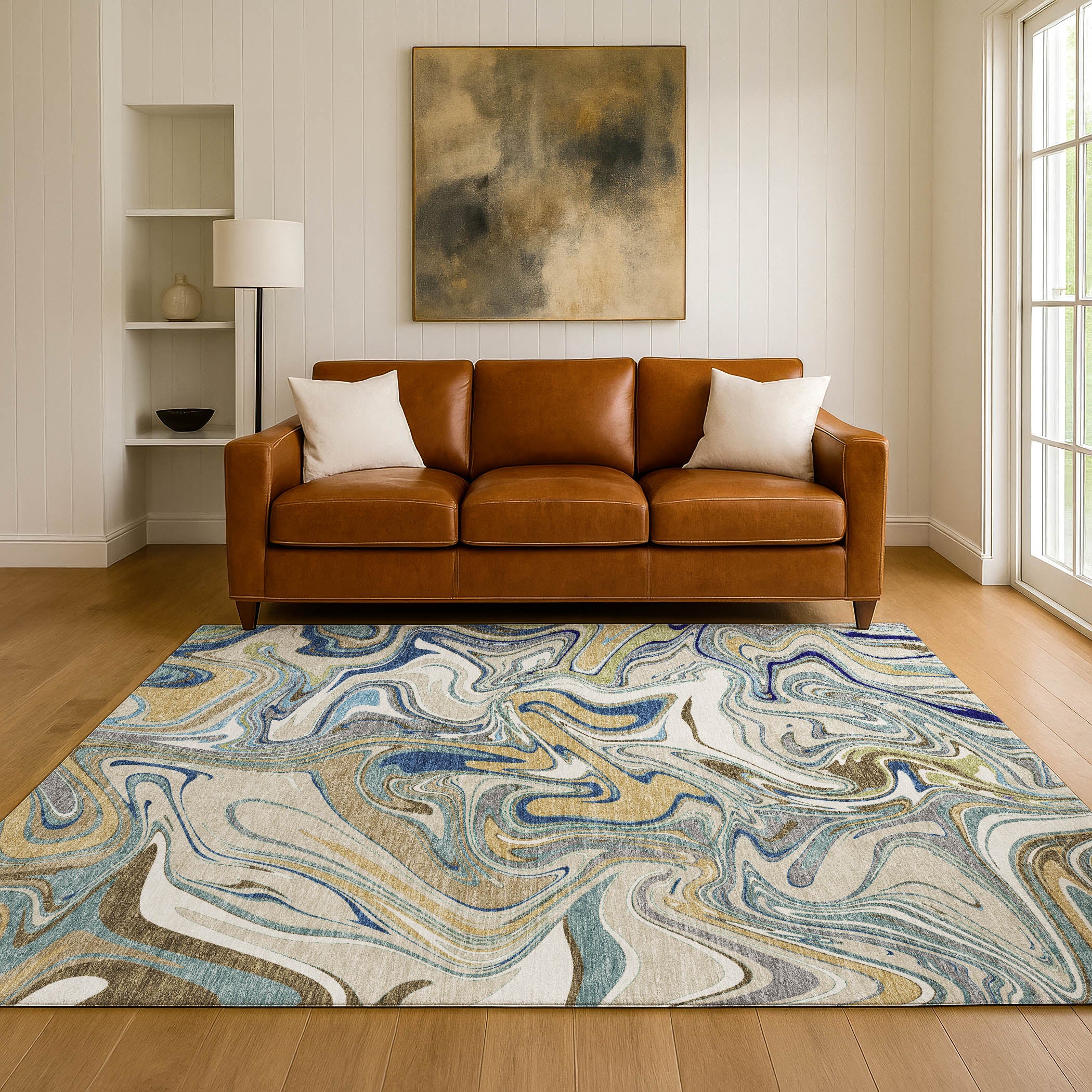 Budapest Machine Washable Transitional Putty Ivory Rug 3' x 5' #shape_Rectangle