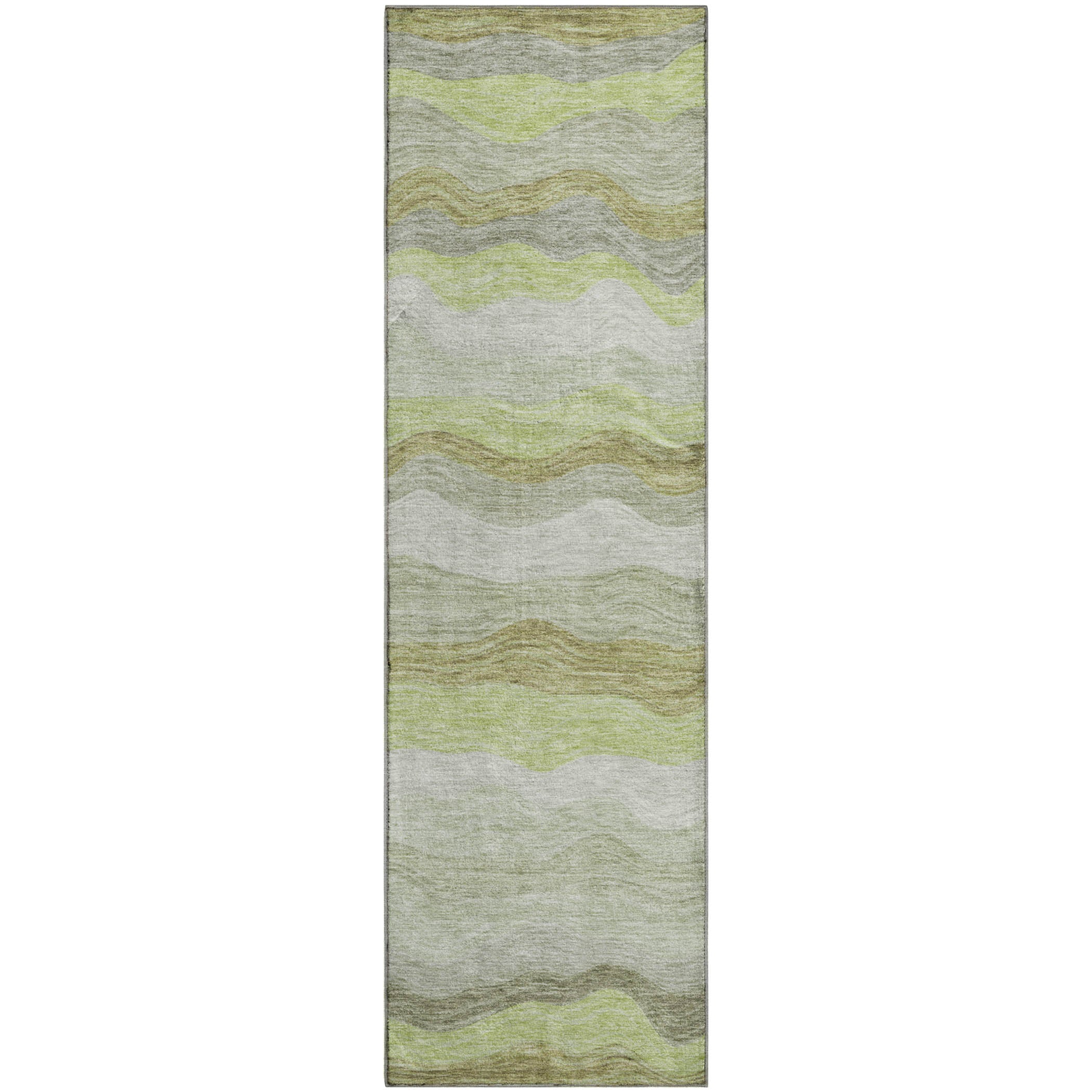 Sintra Machine Washable Transitional Aloe Green Rug 2'3" x 7'6" #shape_Runner