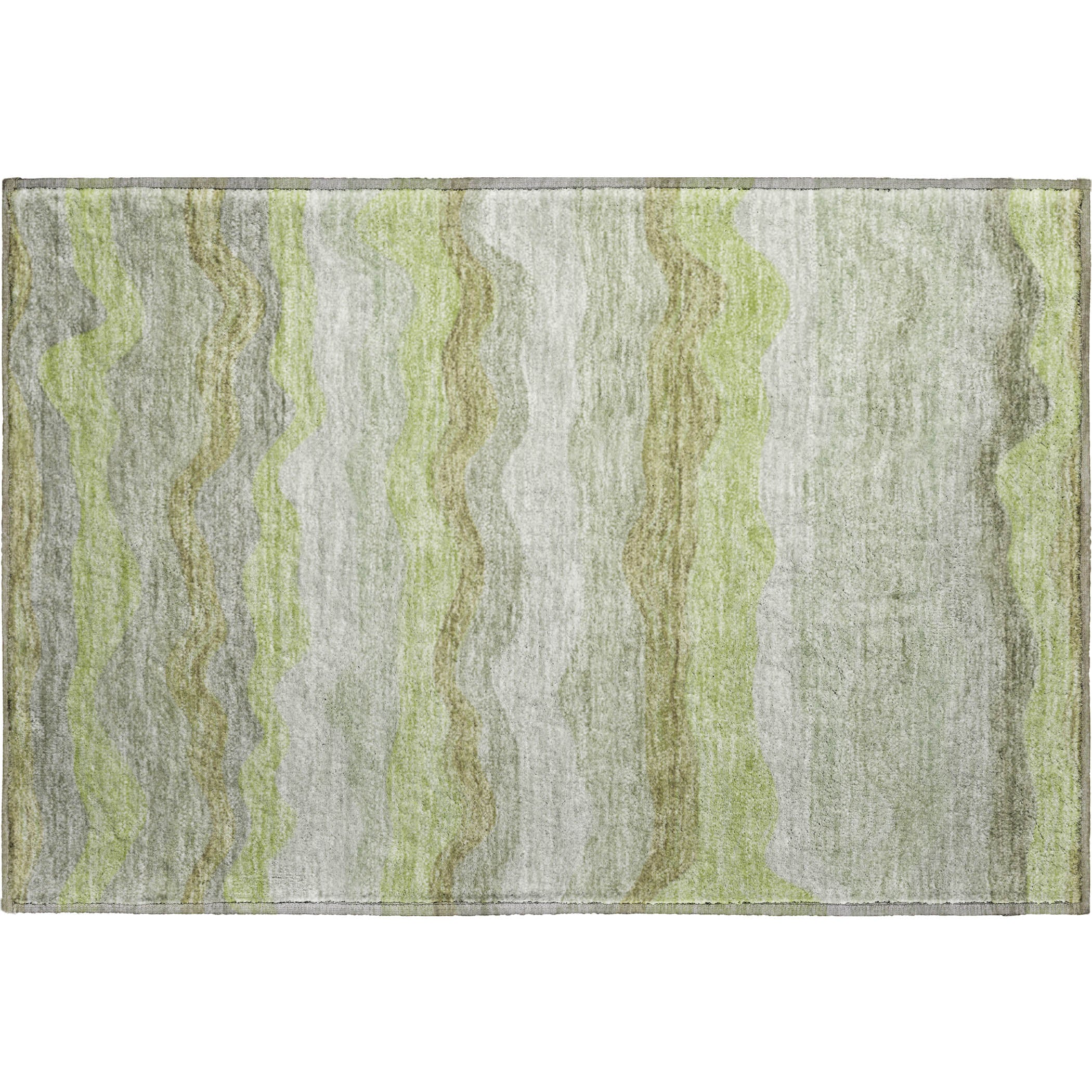 Sintra Machine Washable Transitional Aloe Green Rug 1'8" x 2'6" #shape_Rectangle