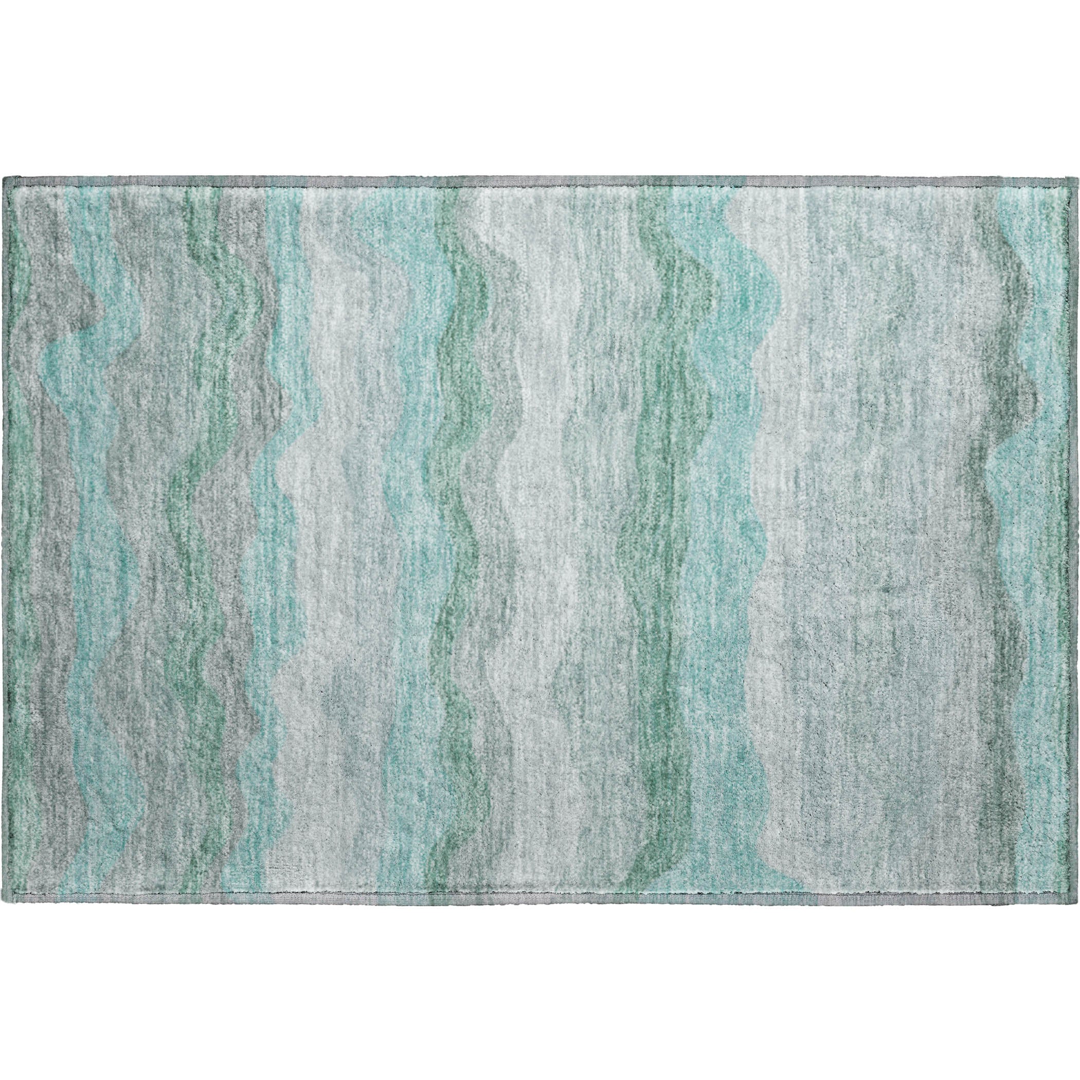 Sintra Machine Washable Transitional Teal Rug 1'8" x 2'6" #shape_Rectangle