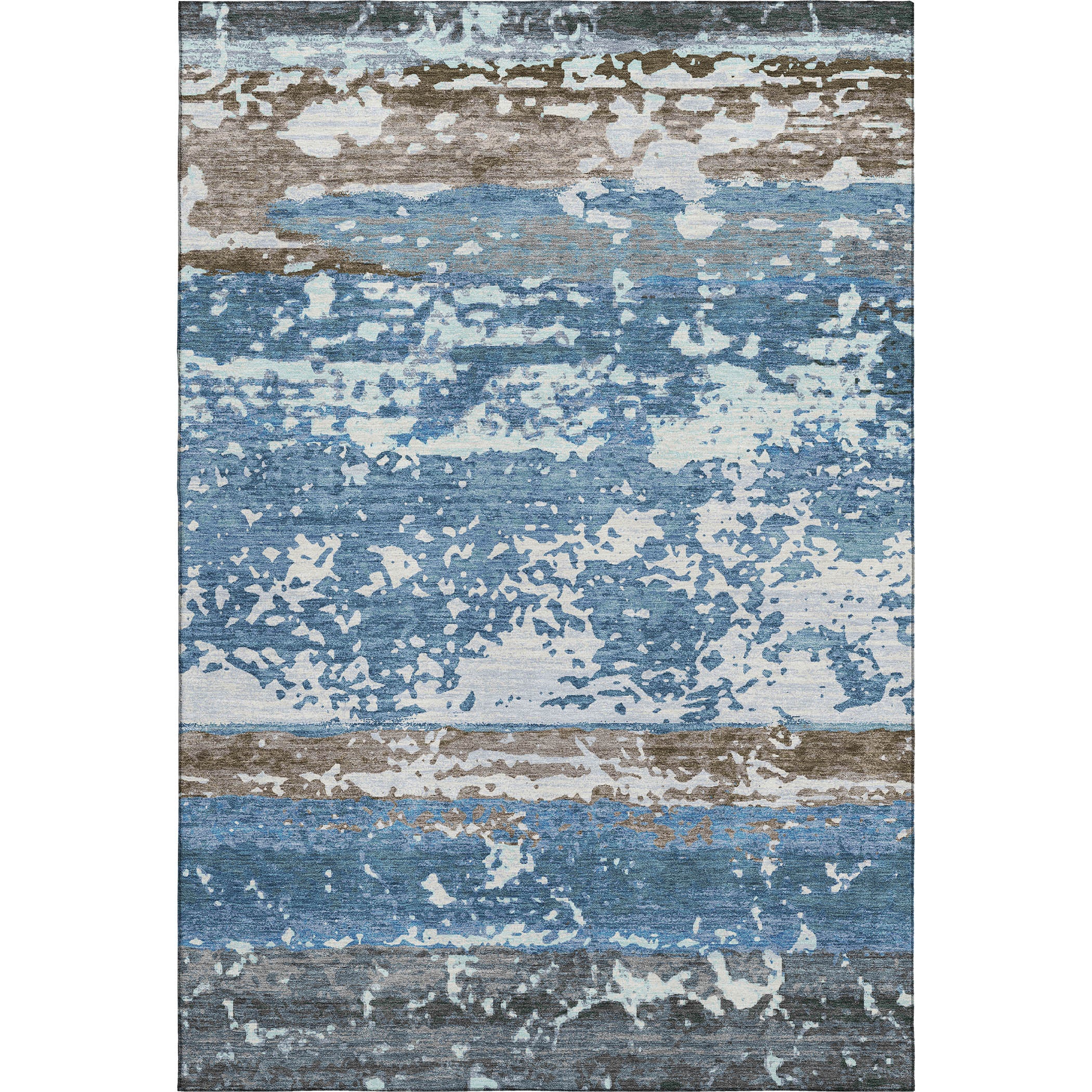 Oaxaca Machine Washable Transitional Blue Rug 3' x 5' #shape_Rectangle
