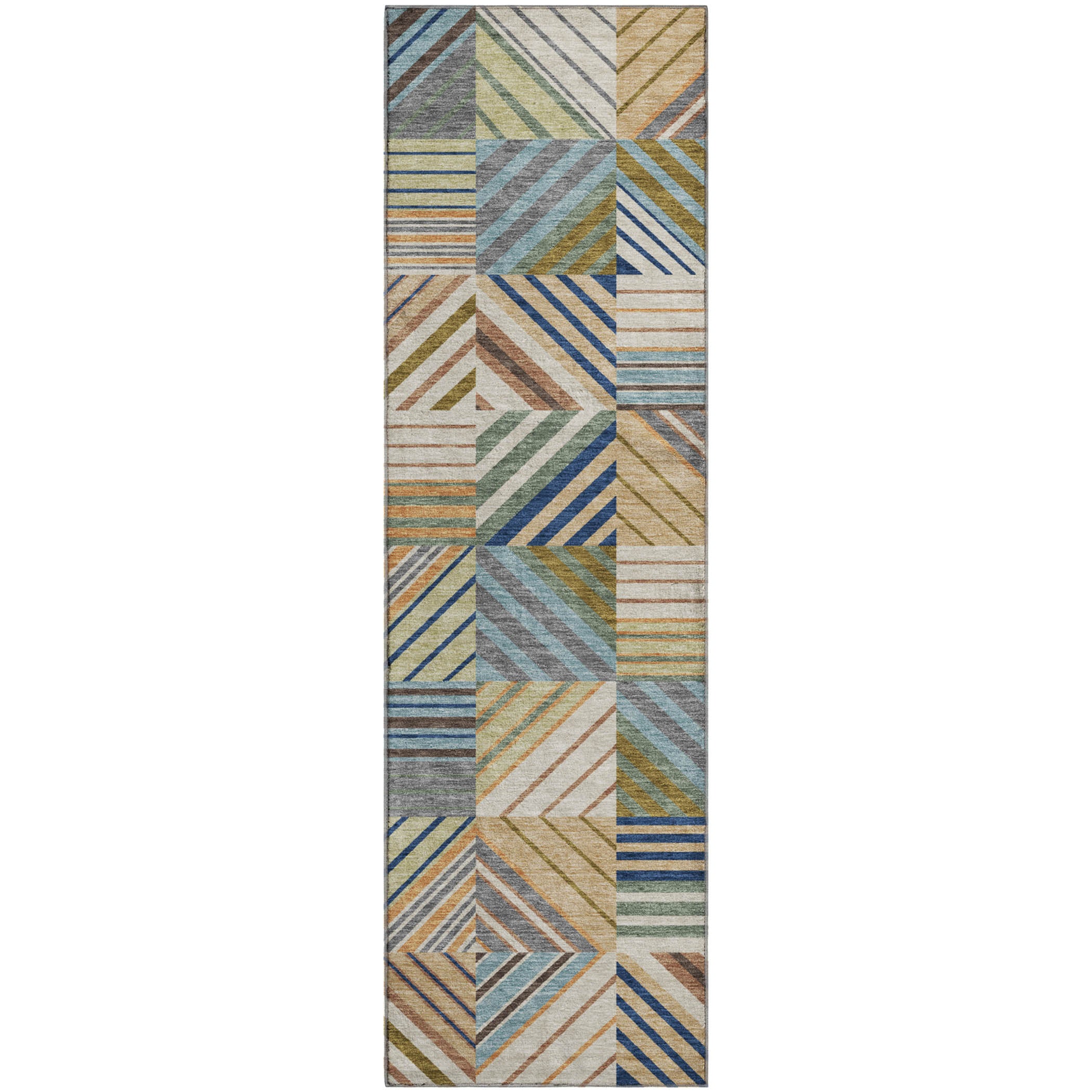 Reykjavik Machine Washable Transitional Beige Brown Rug 2'3" x 7'6" #shape_Runner